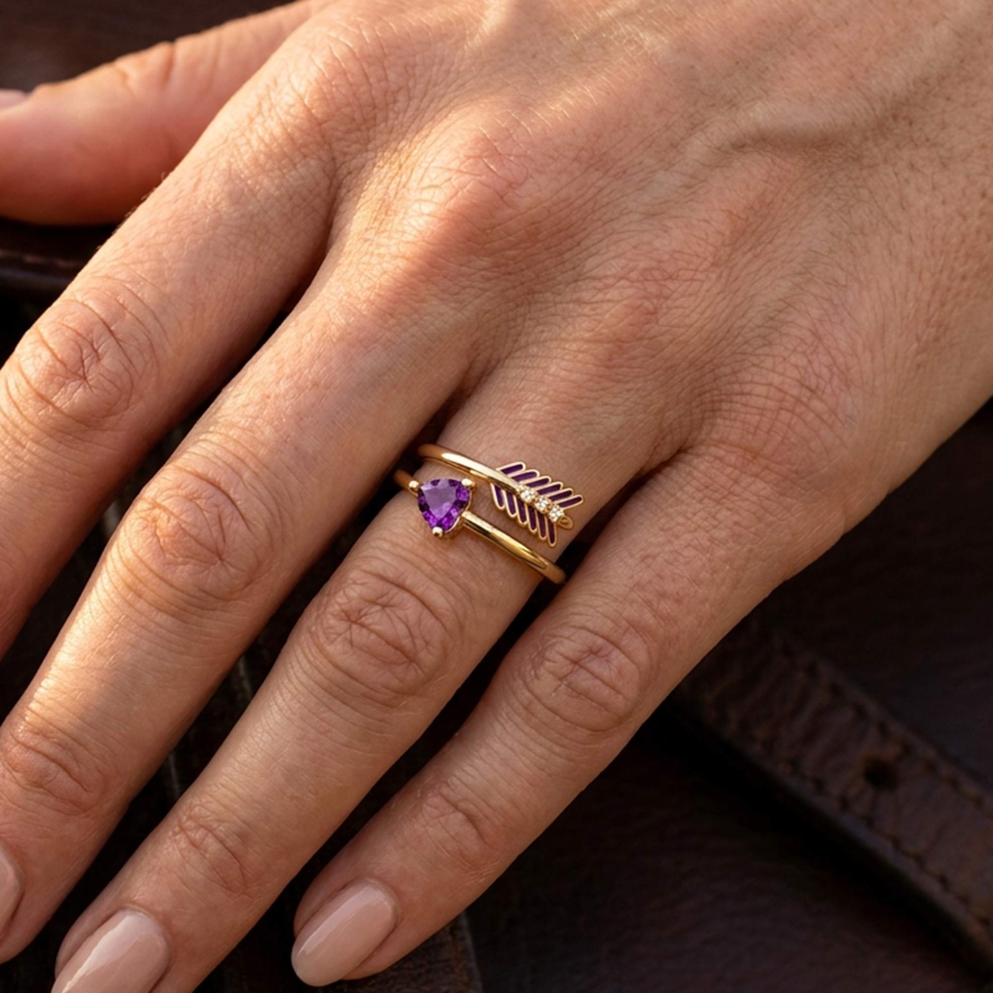 Arrow's Path Ring - Amethyst
