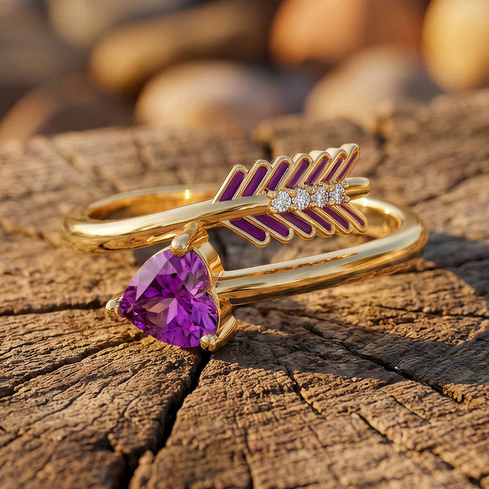 Arrow's Path Ring - Amethyst