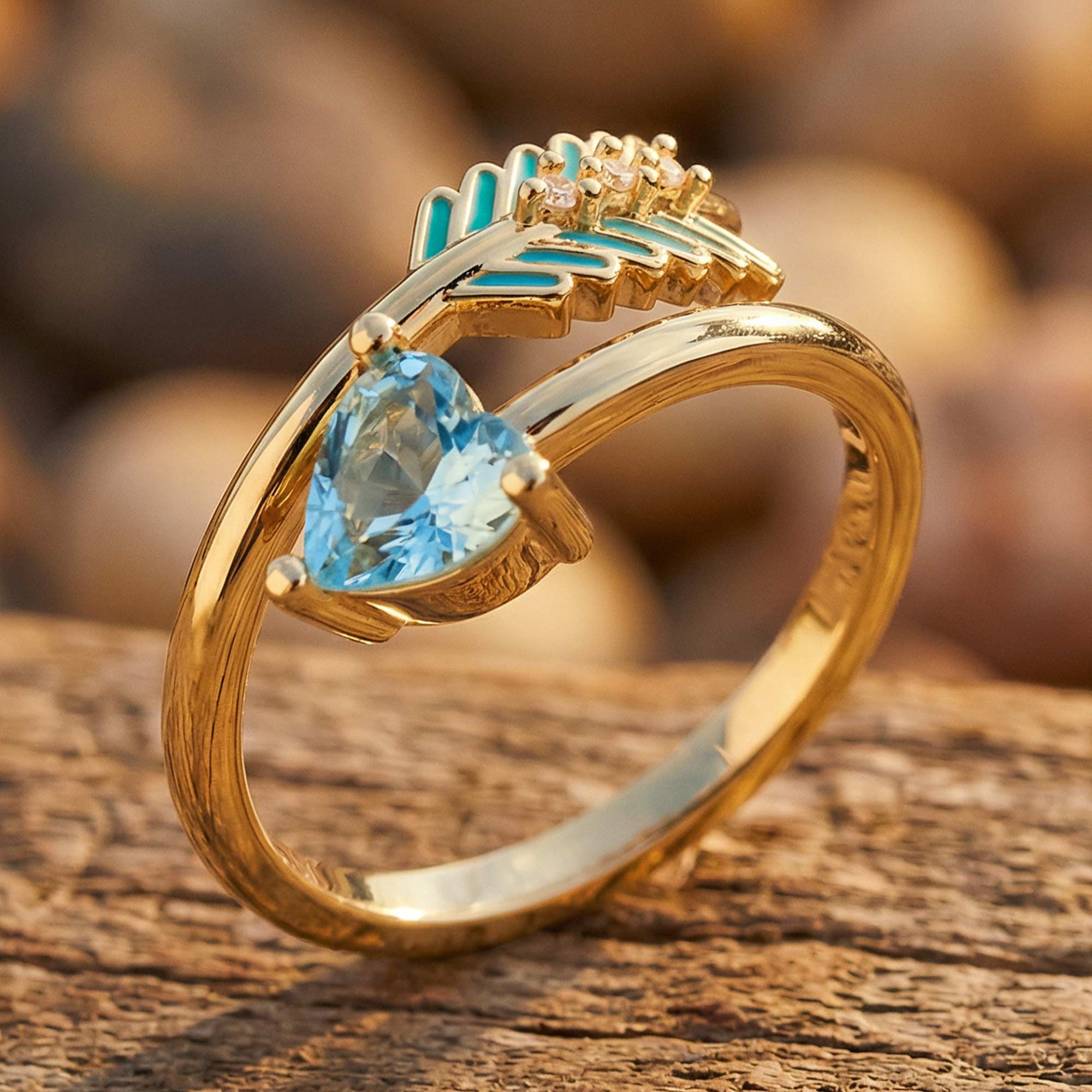 Arrow's Path Ring - Aquamarine
