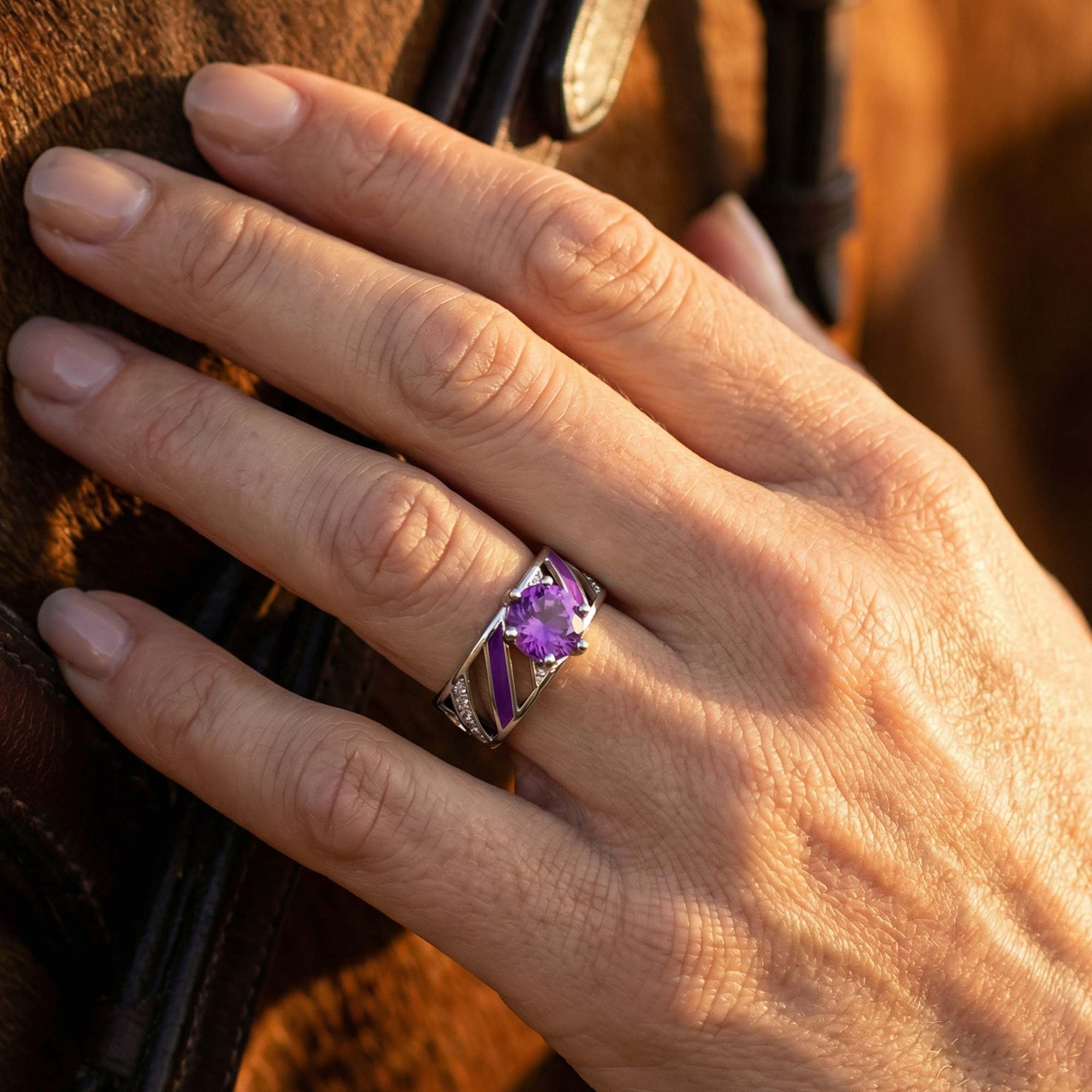 Aurora Veil Ring - Amethyst