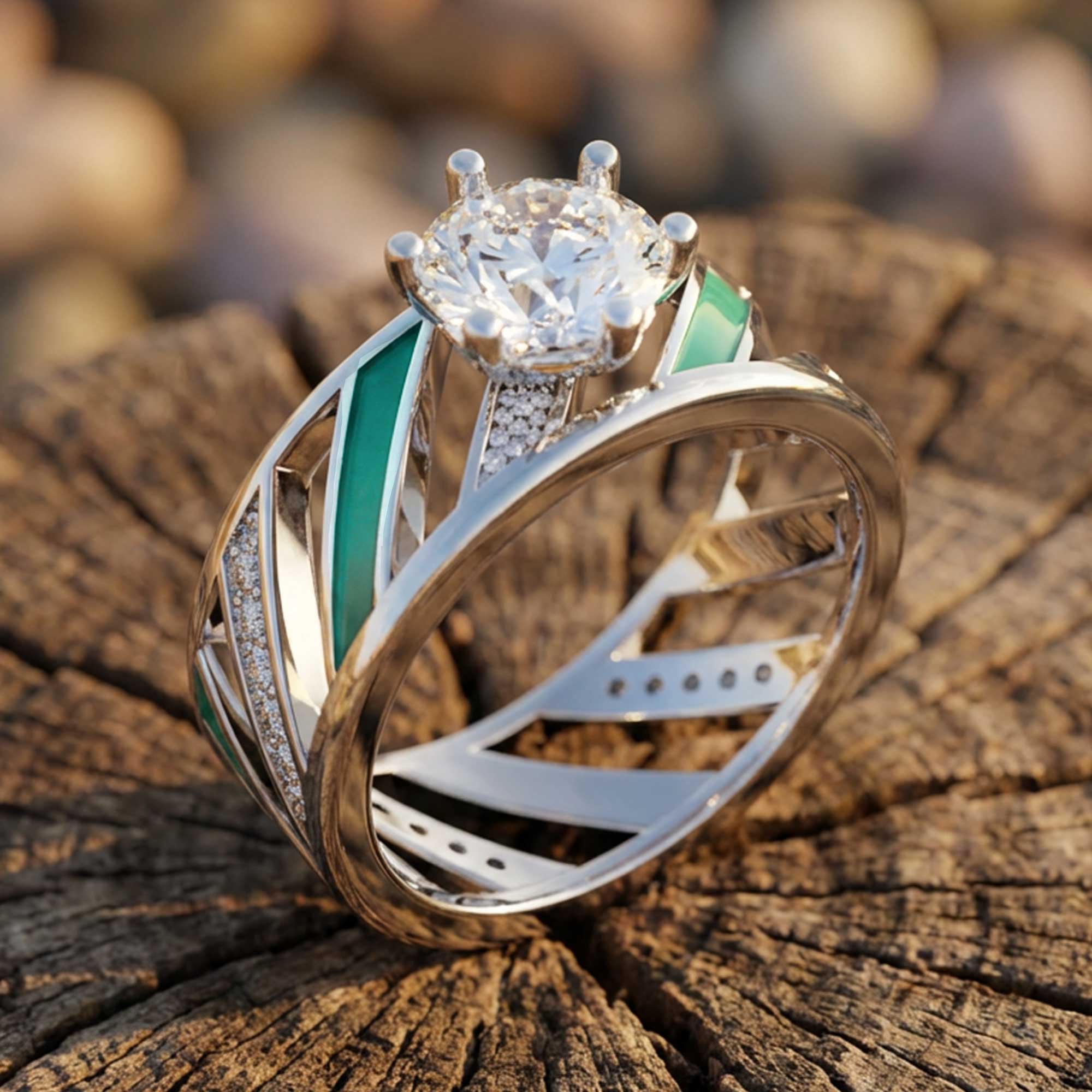 Aurora Veil Ring - Moissanite