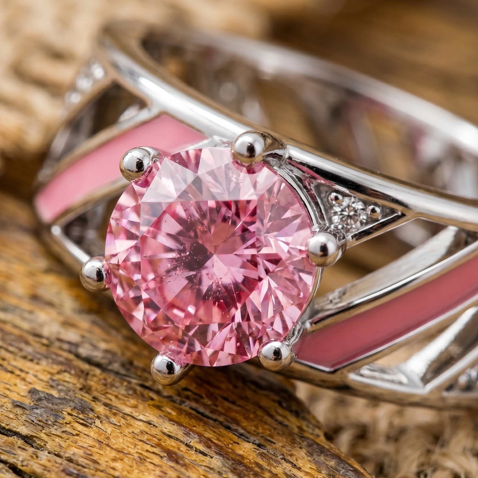 Aurora Veil Ring - Rose Quartz