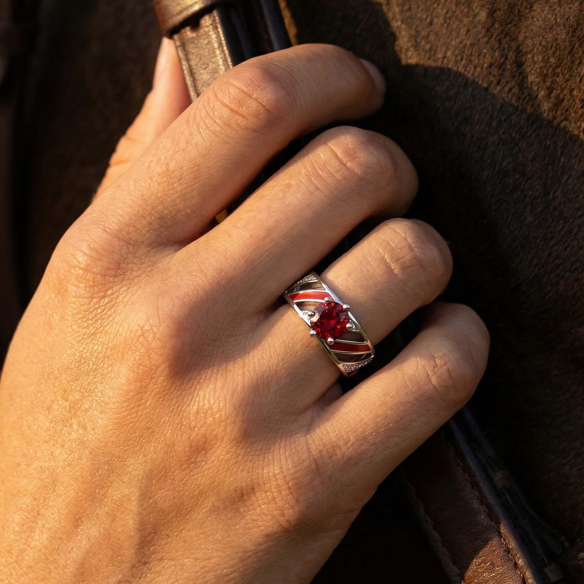 Aurora Veil Ring - Ruby