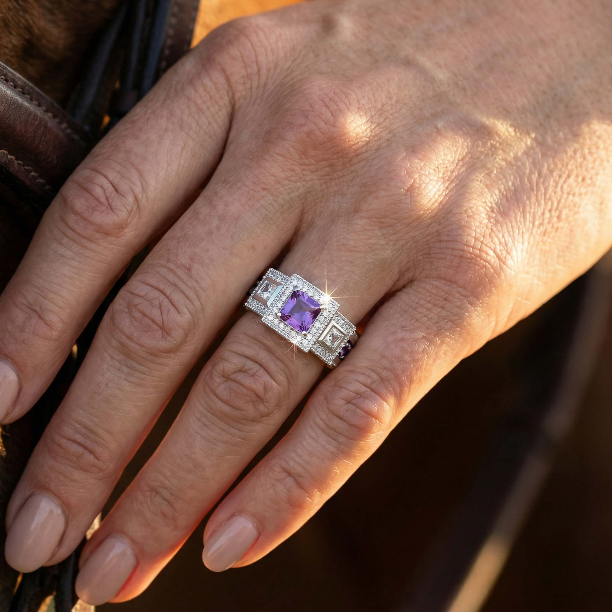 Azure Lighthouse Ring - Amethyst