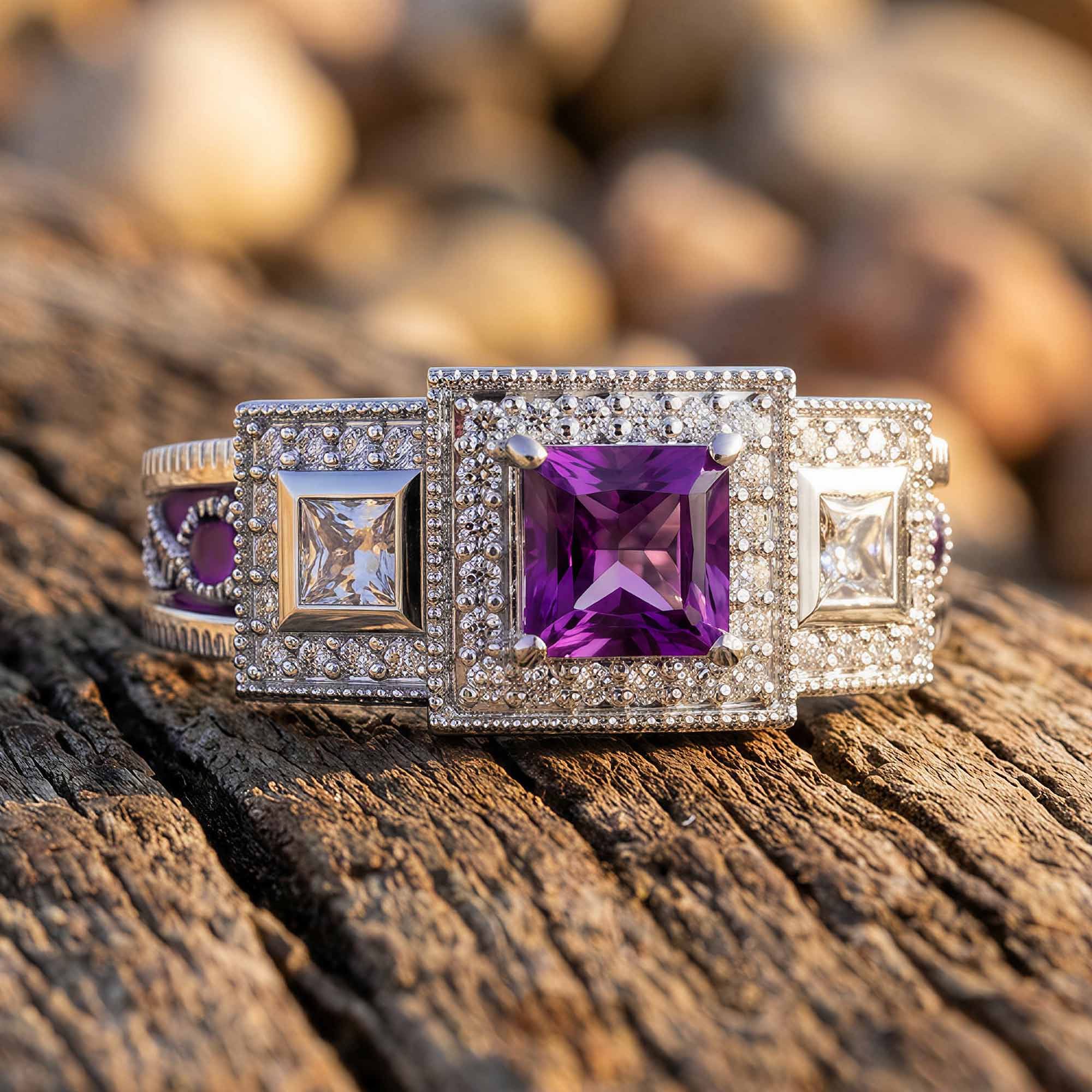 Azure Lighthouse Ring - Amethyst