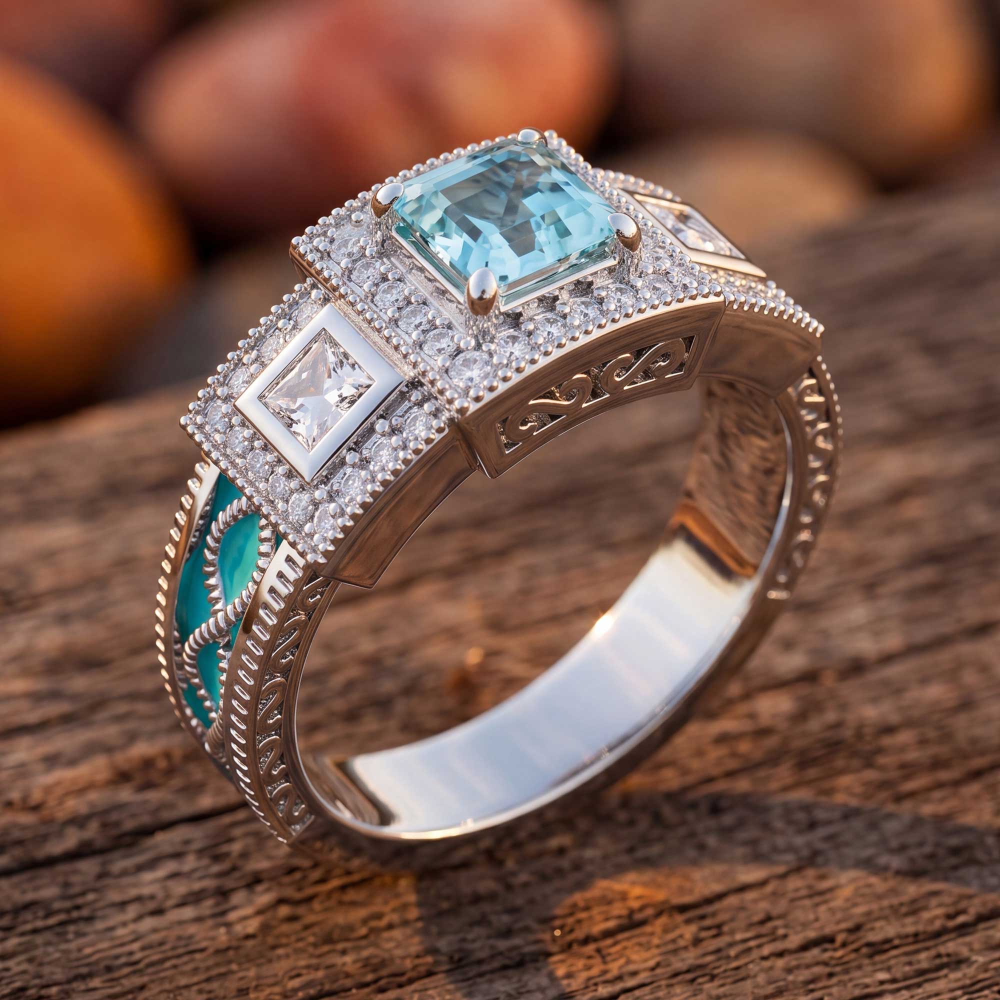 Azure Lighthouse Ring - Aquamarine