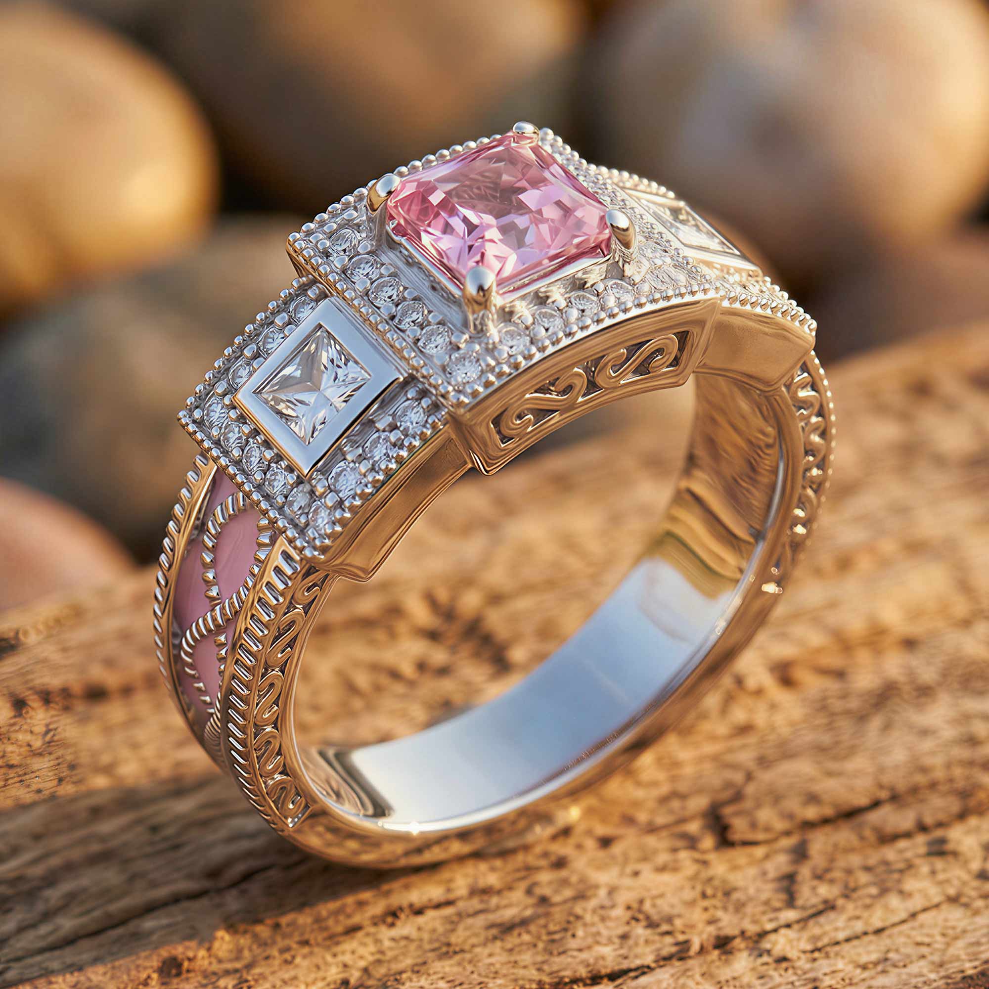 Azure Lighthouse Ring - Rose Quartz