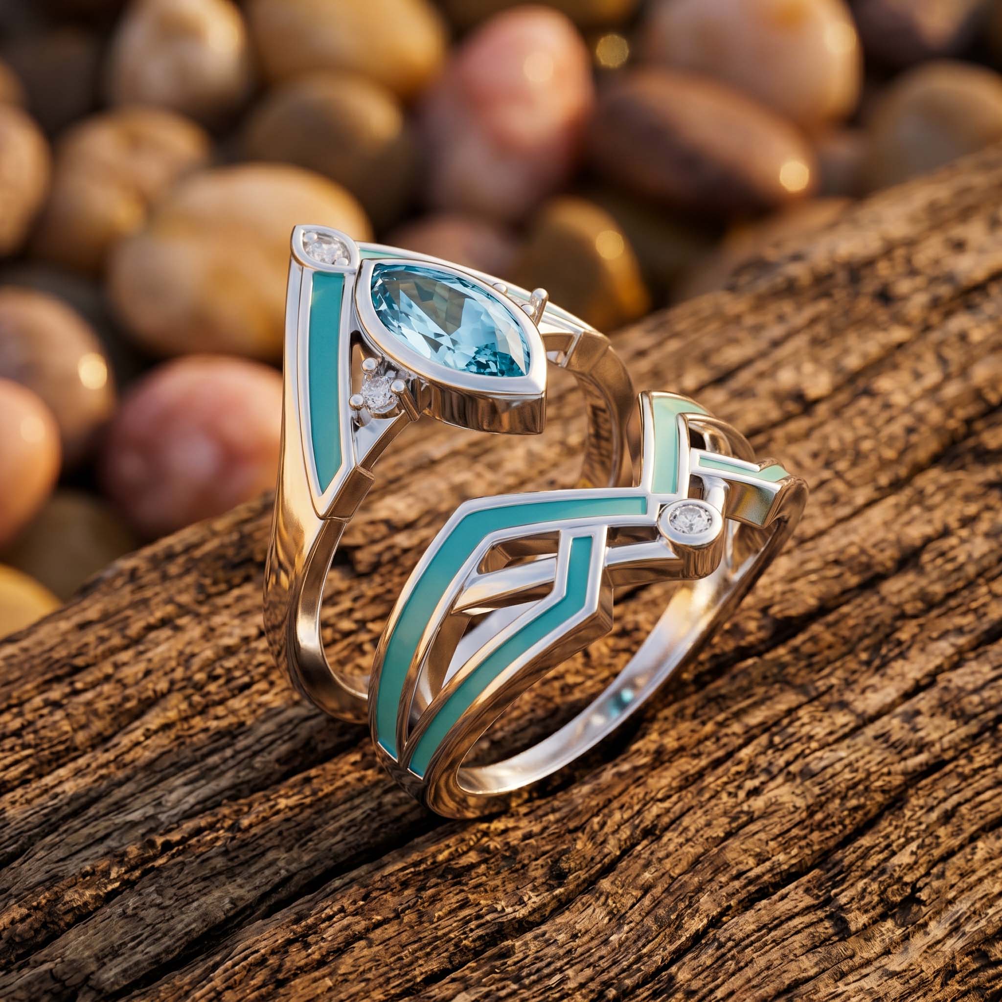 Canyon Peak Ring - Aquamarine