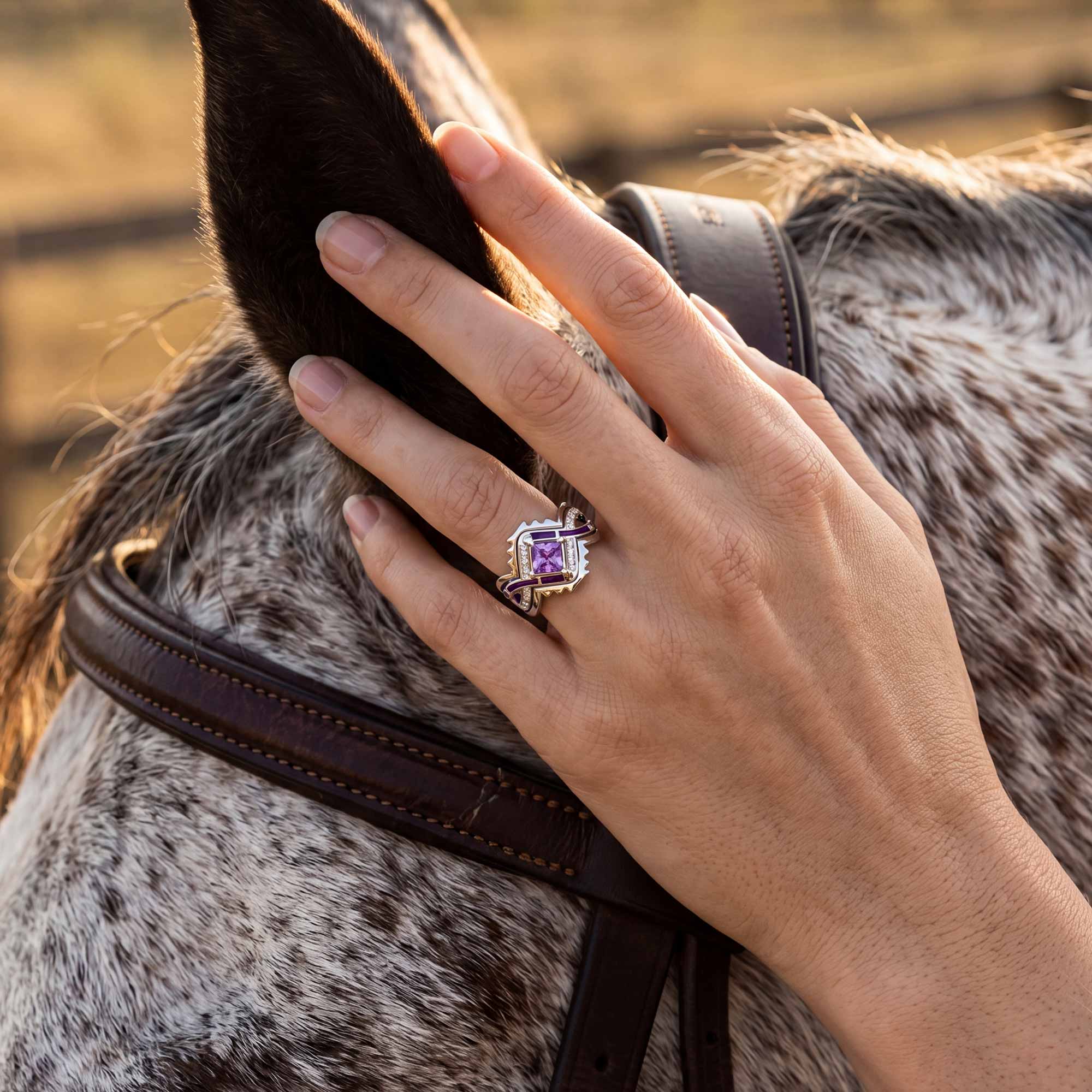Cascading Ridges Ring - Amethyst