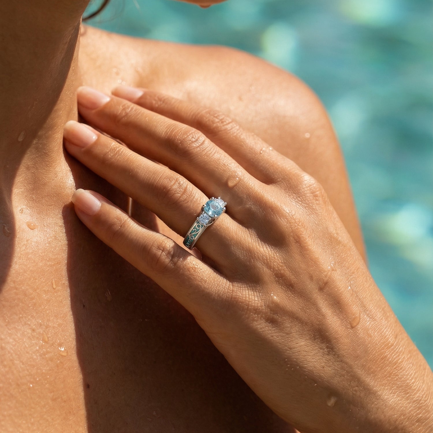 Century Romance Ring - Aquamarine