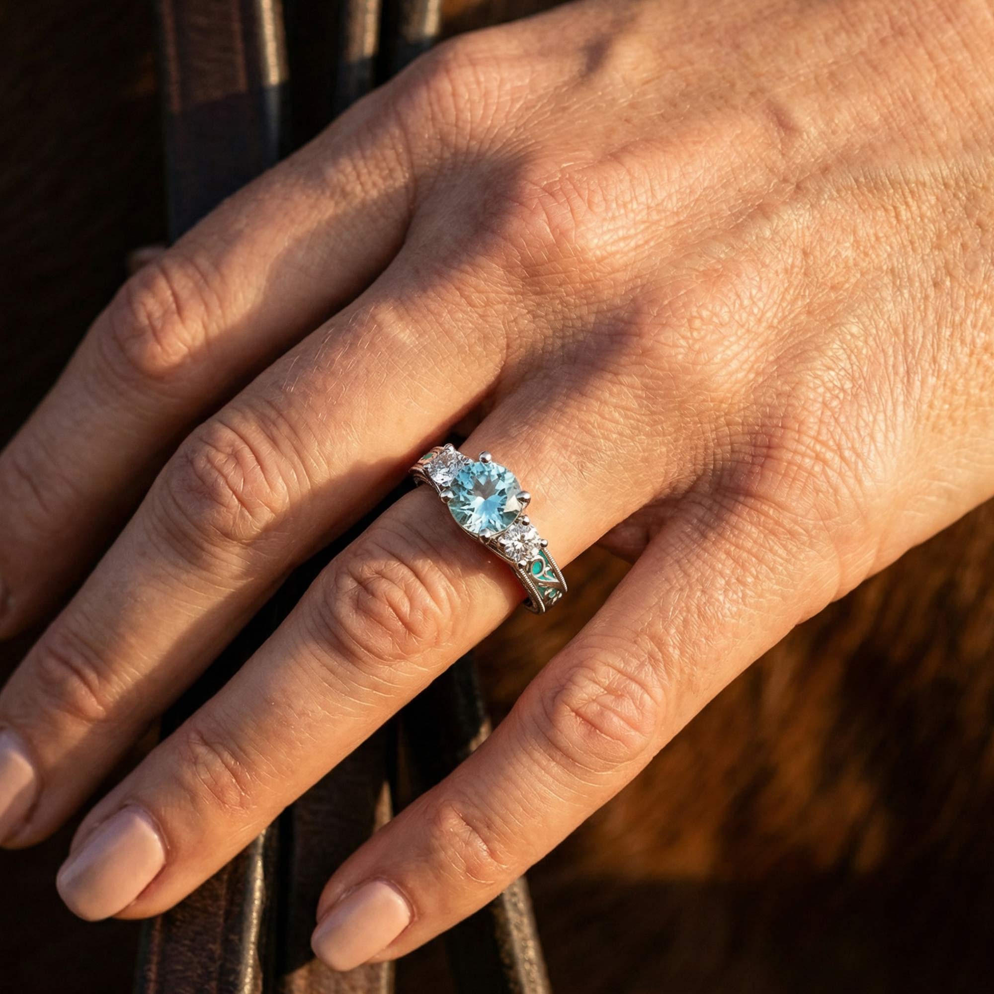 Century Romance Ring - Aquamarine