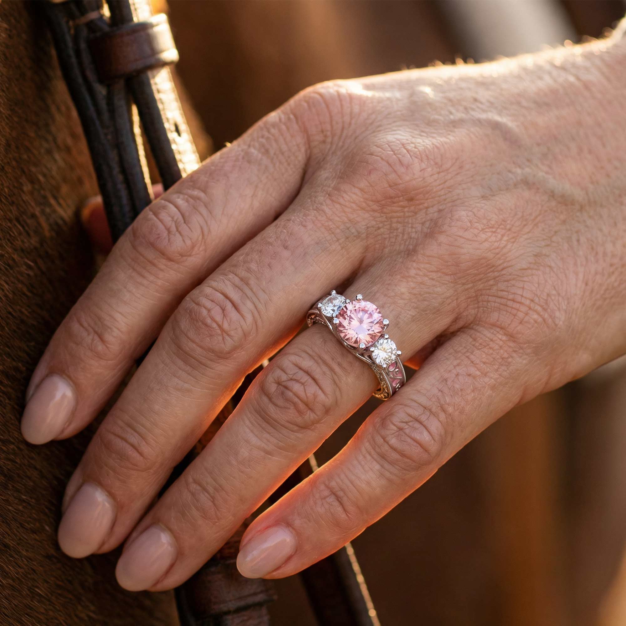 Century Romance Ring - Rose Quartz