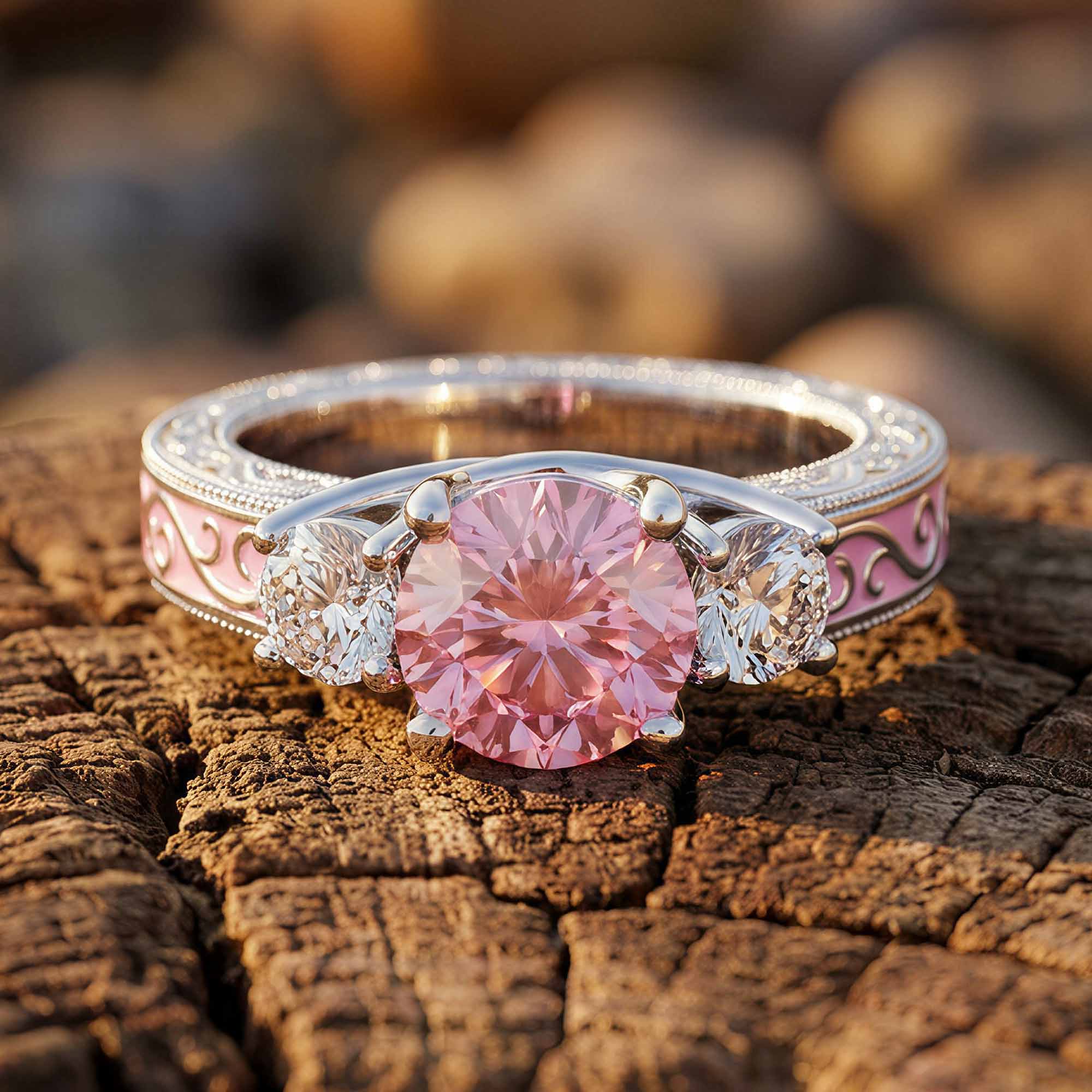 Century Romance Ring - Rose Quartz