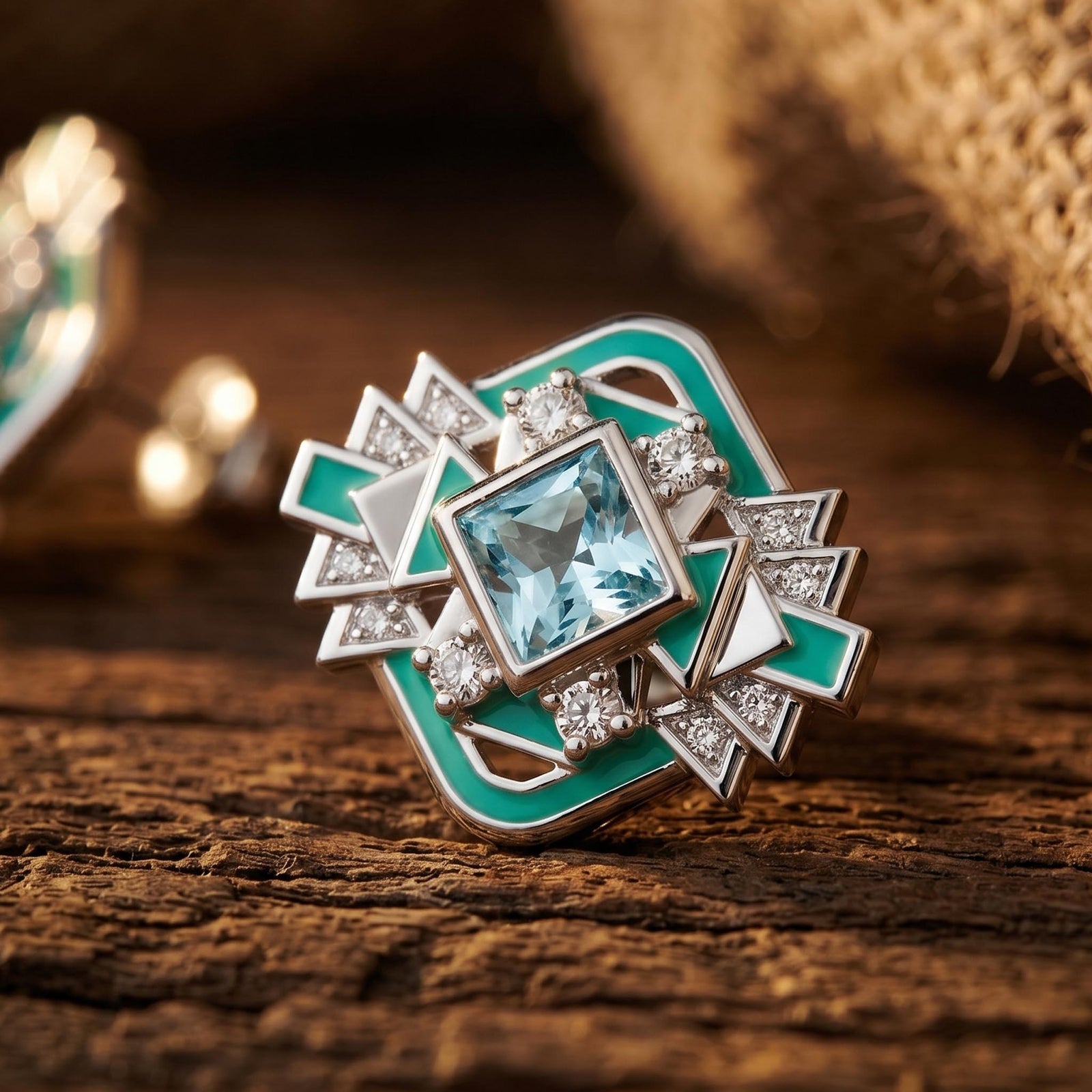 Chief's Crown Earrings - Aquamarine