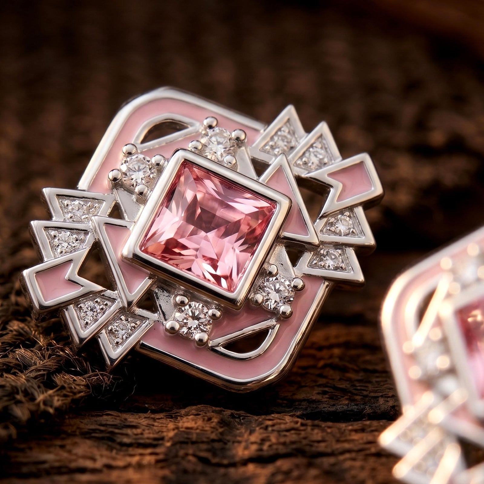 Chief's Crown Earrings - Rose Quartz