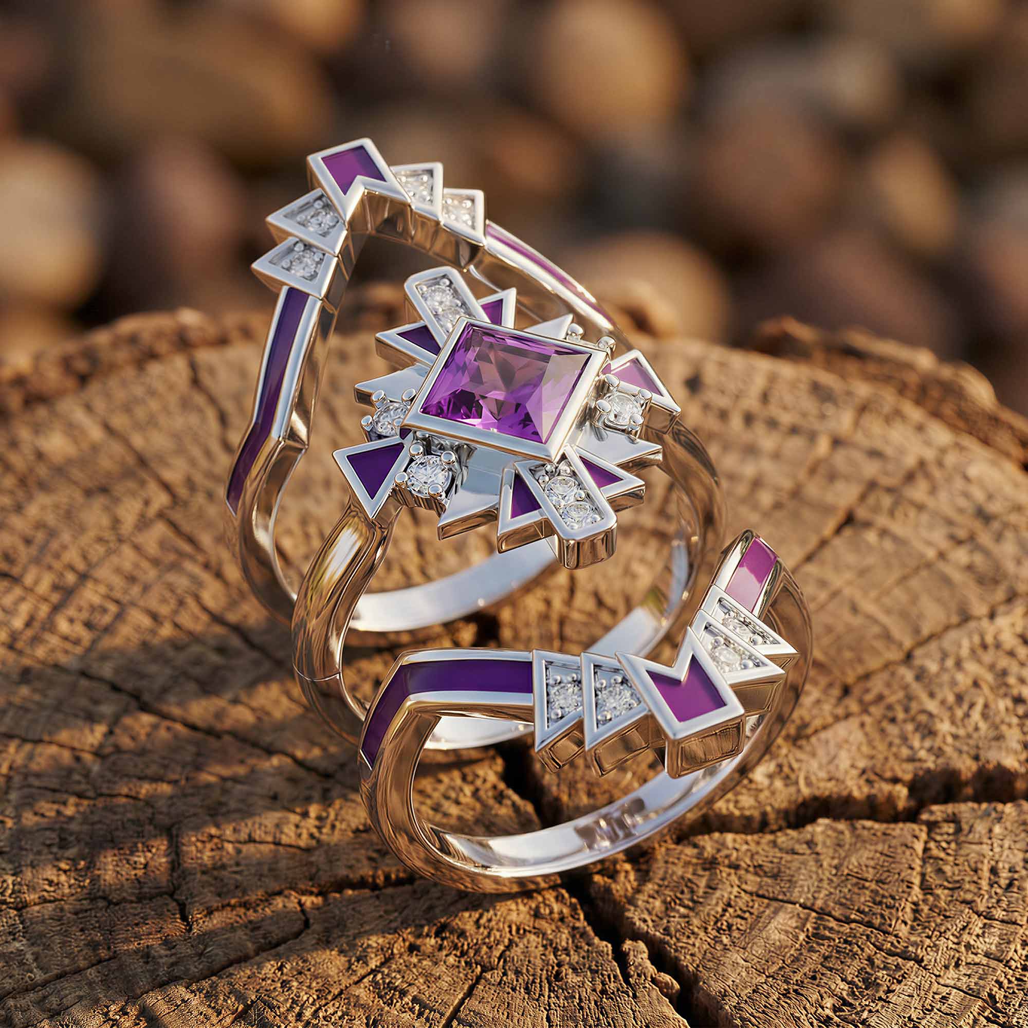 Chief's Crown Ring - Amethyst