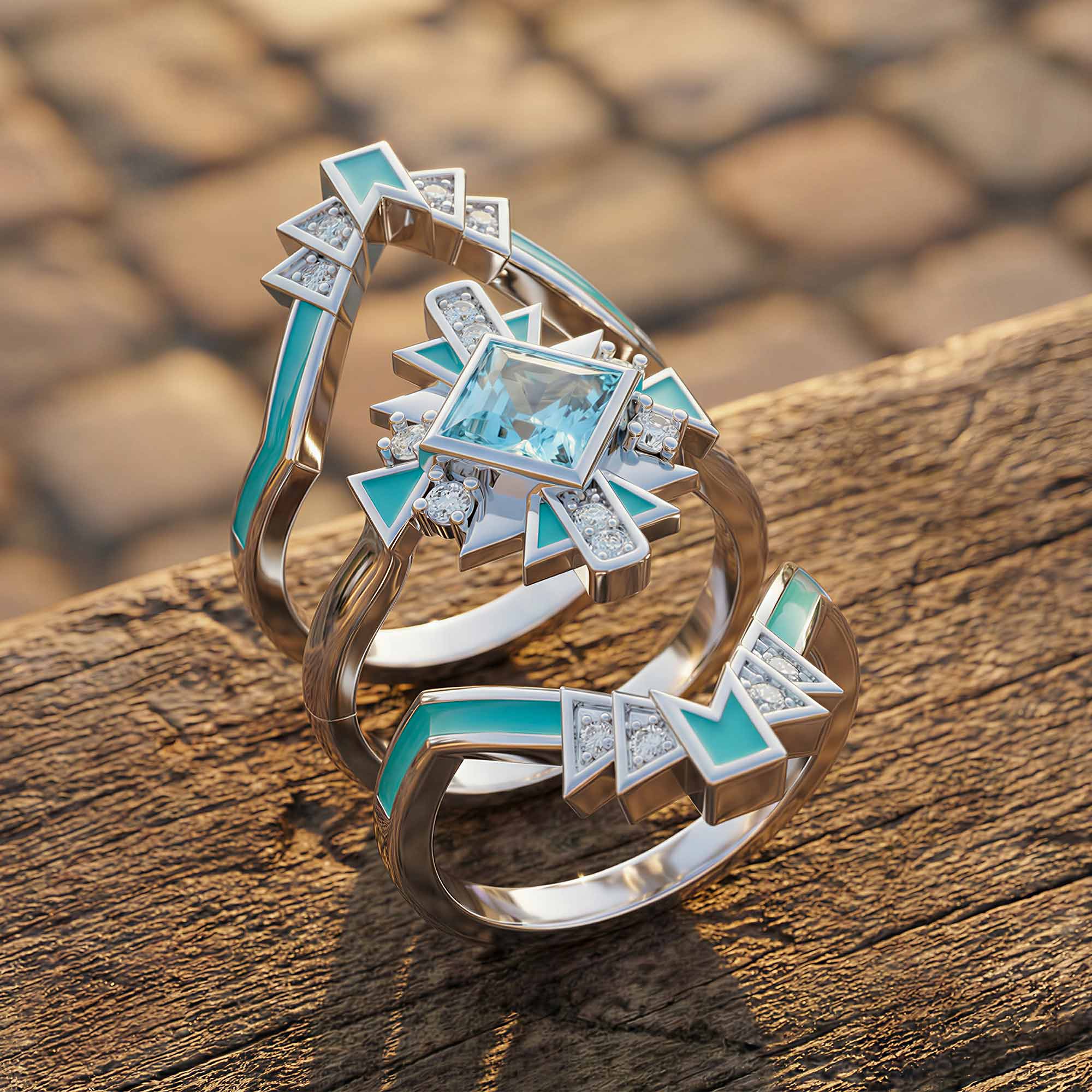 Chief's Crown Ring - Aquamarine