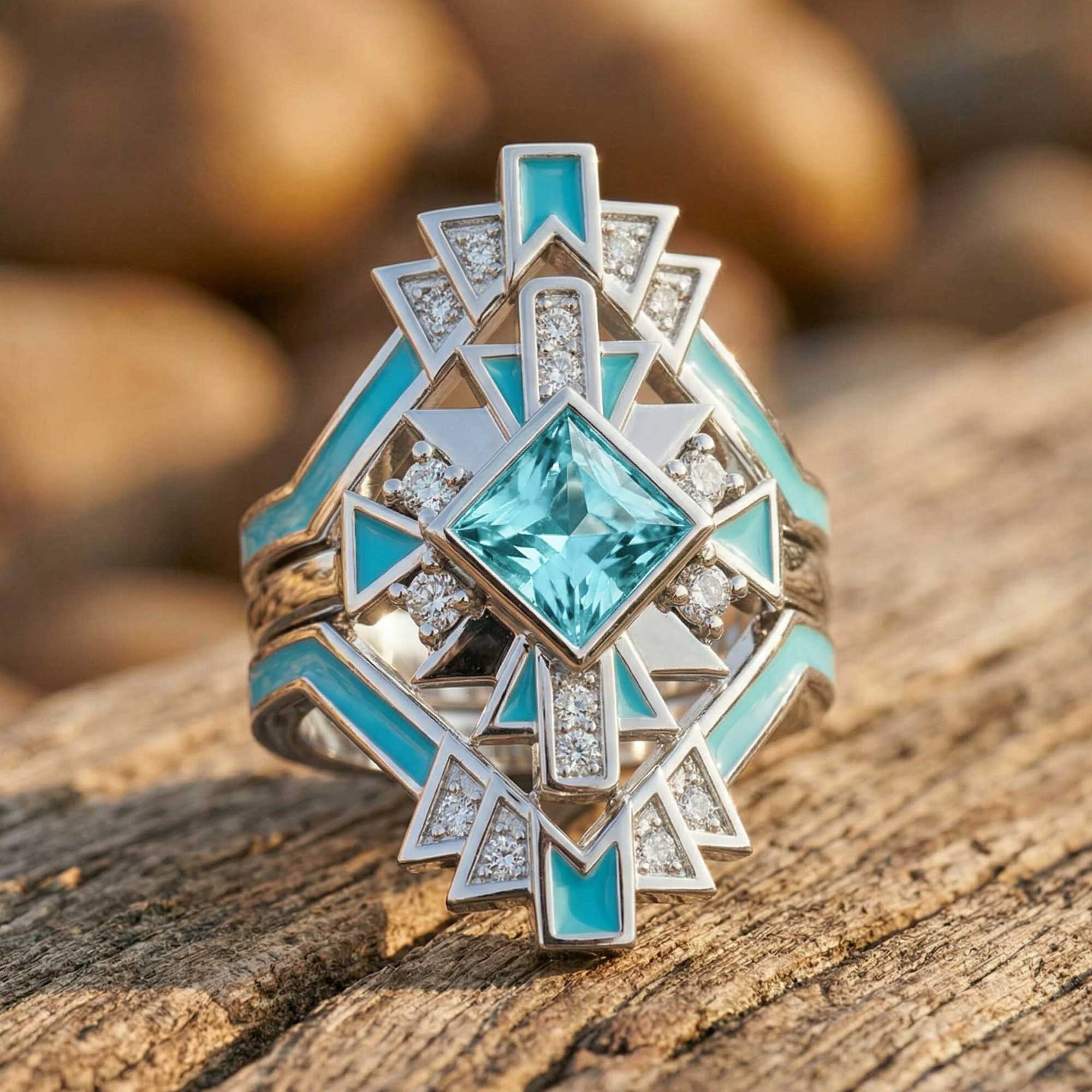 Chief's Crown Ring - Aquamarine