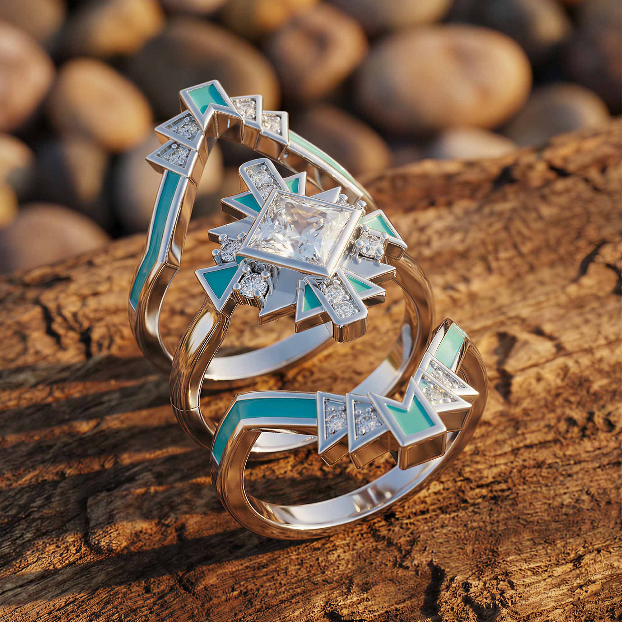 Chief's Crown Ring - Moissanite