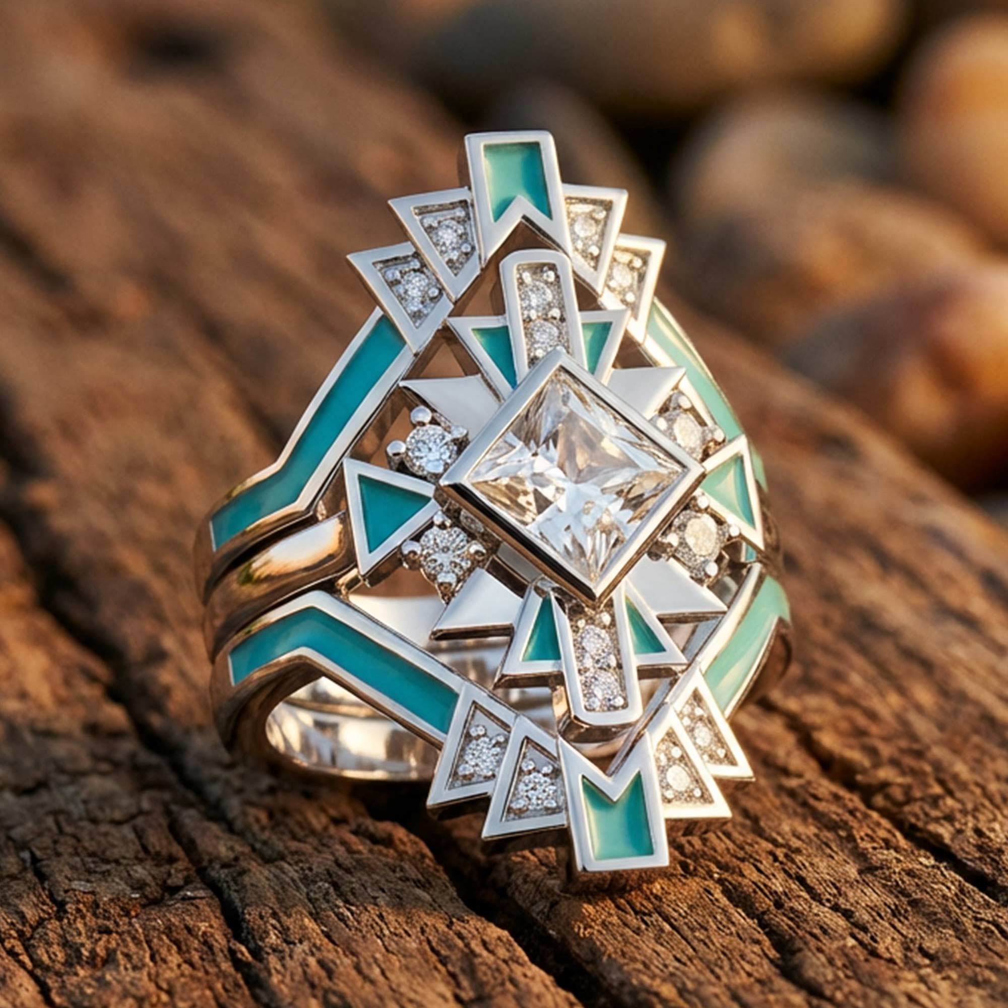 Chief's Crown Ring - Moissanite