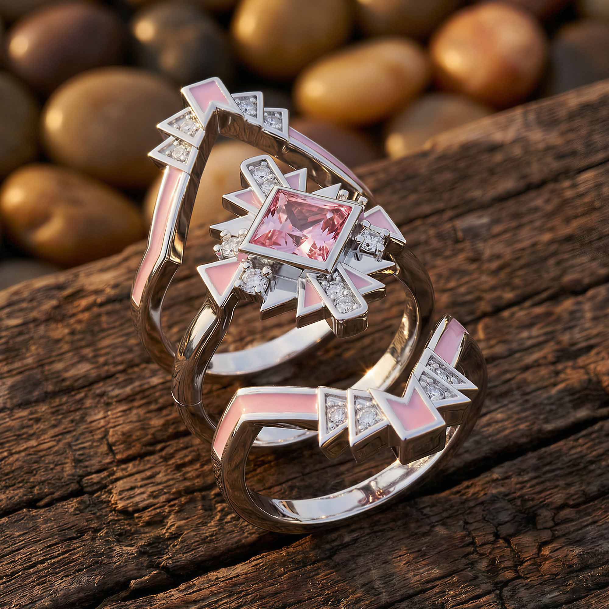 Chief's Crown Ring - Rose Quartz