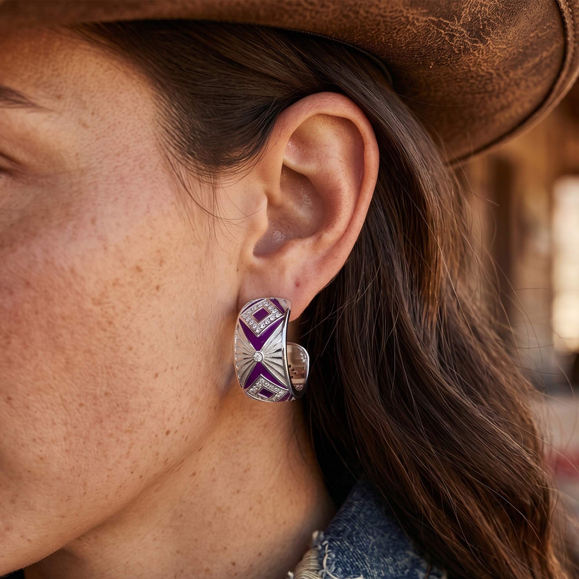 Cowgirl Legend Earrings - Purple
