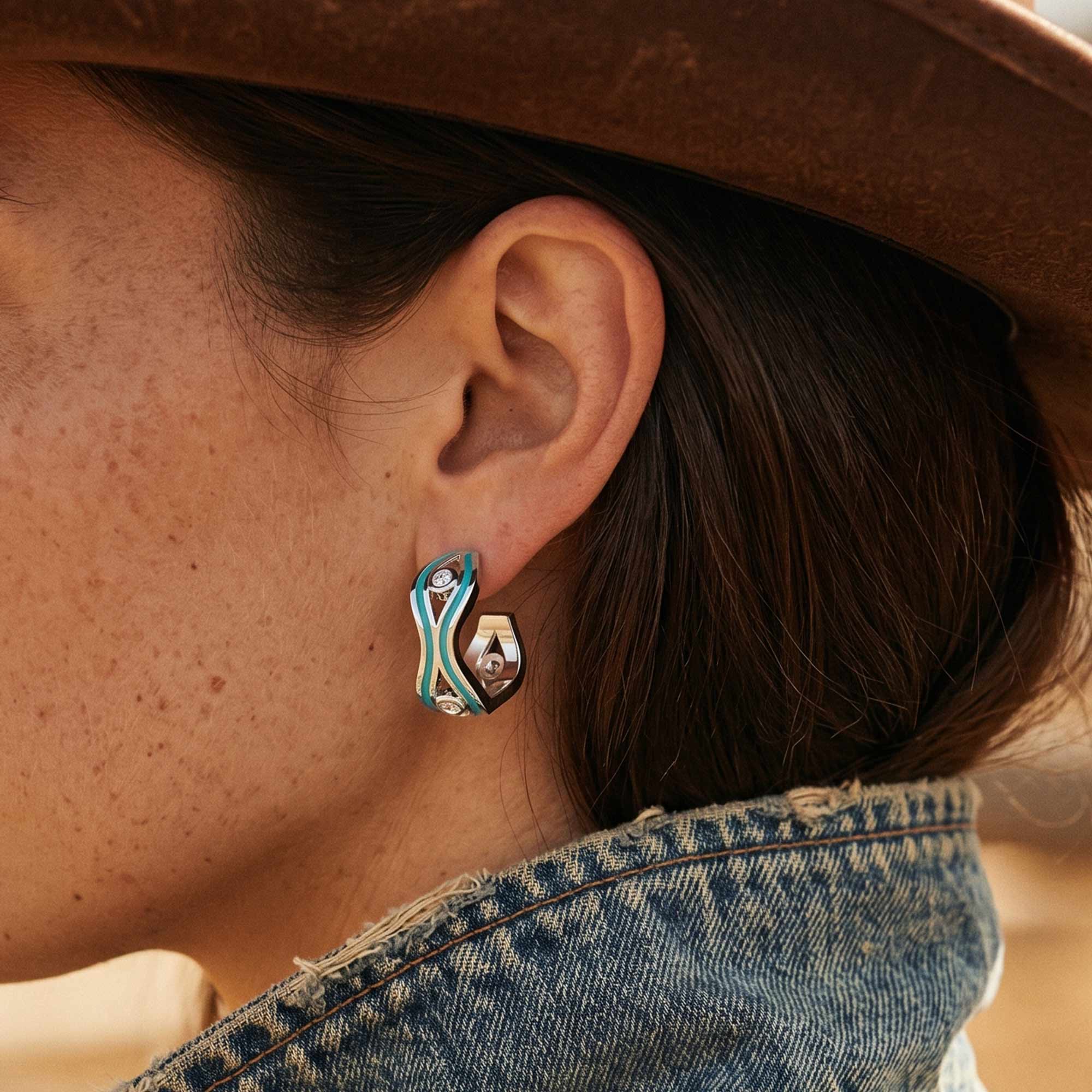 Desert Stream Earrings - Moissanite