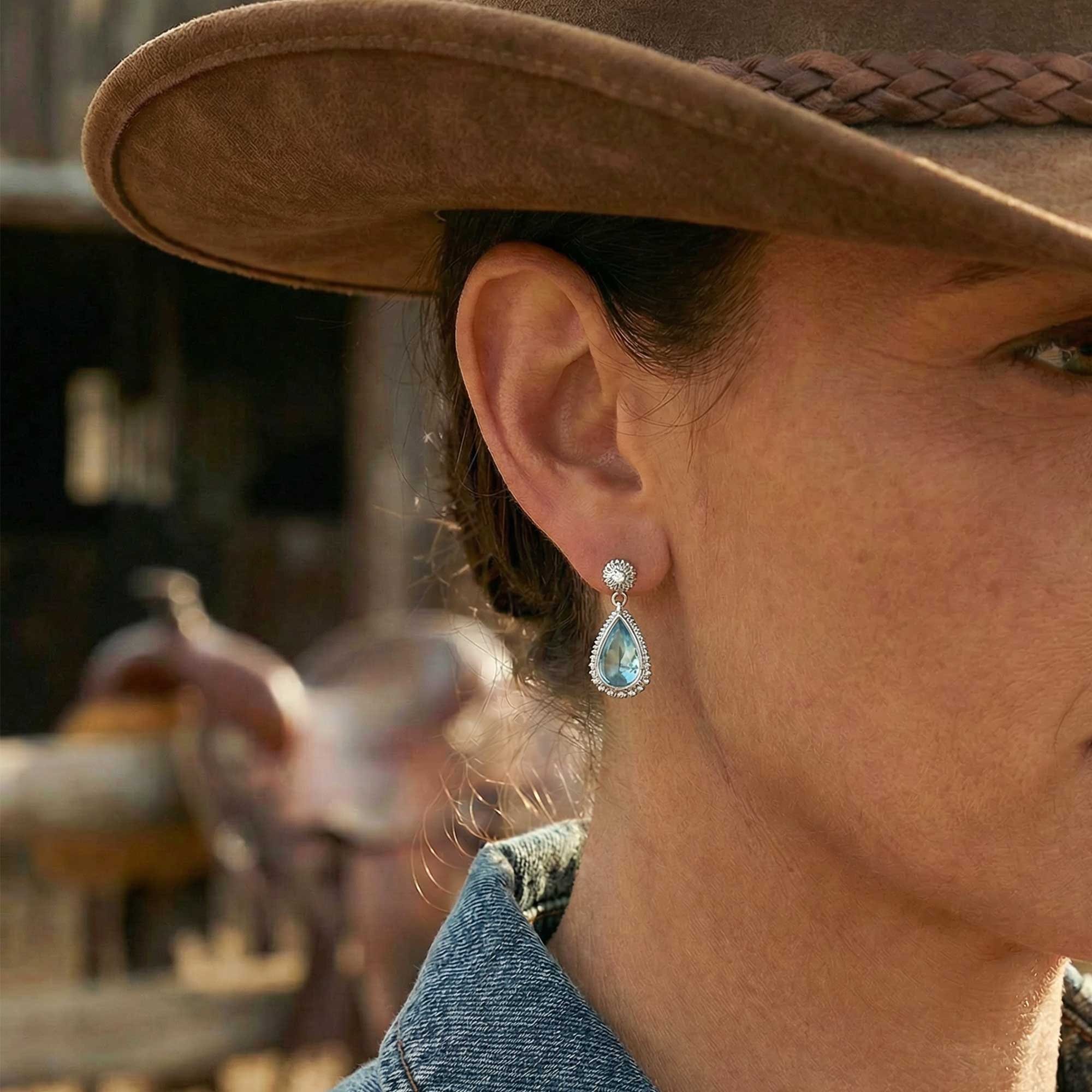 Desert Teardrop Earrings - Aquamarine