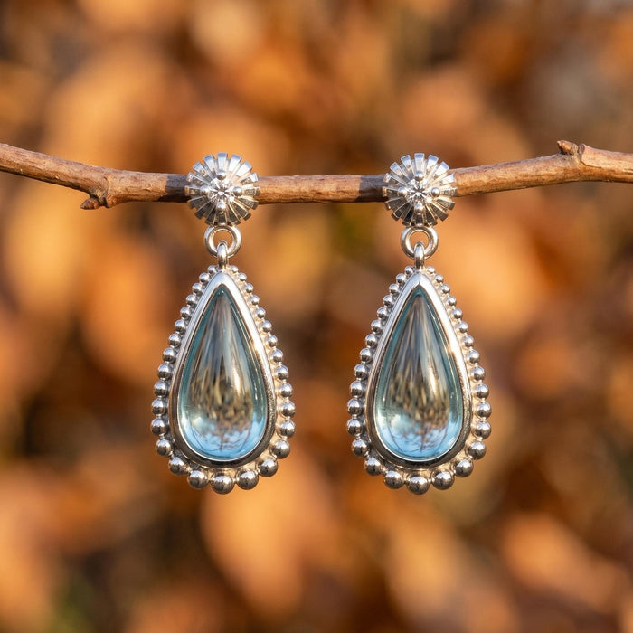 Desert Teardrop Earrings - Aquamarine