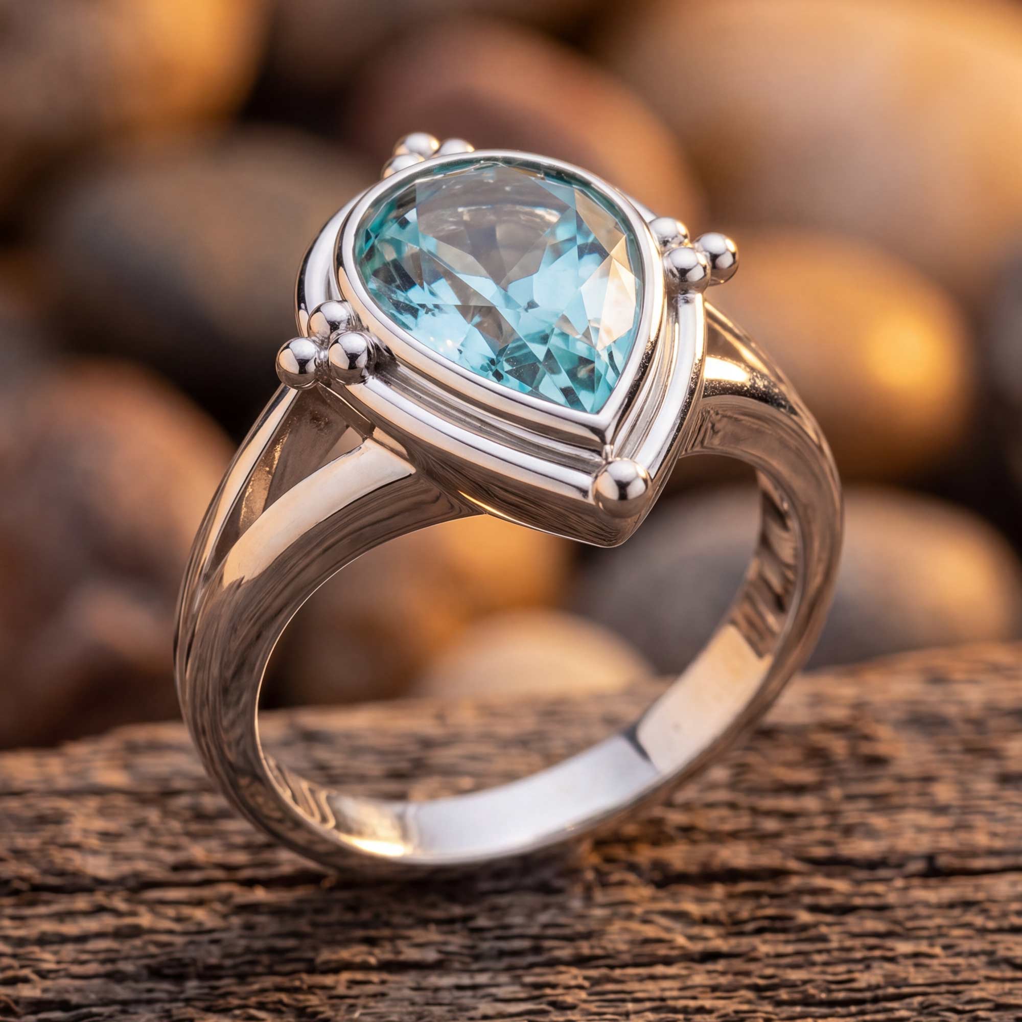 Desert Tears Ring - Aquamarine