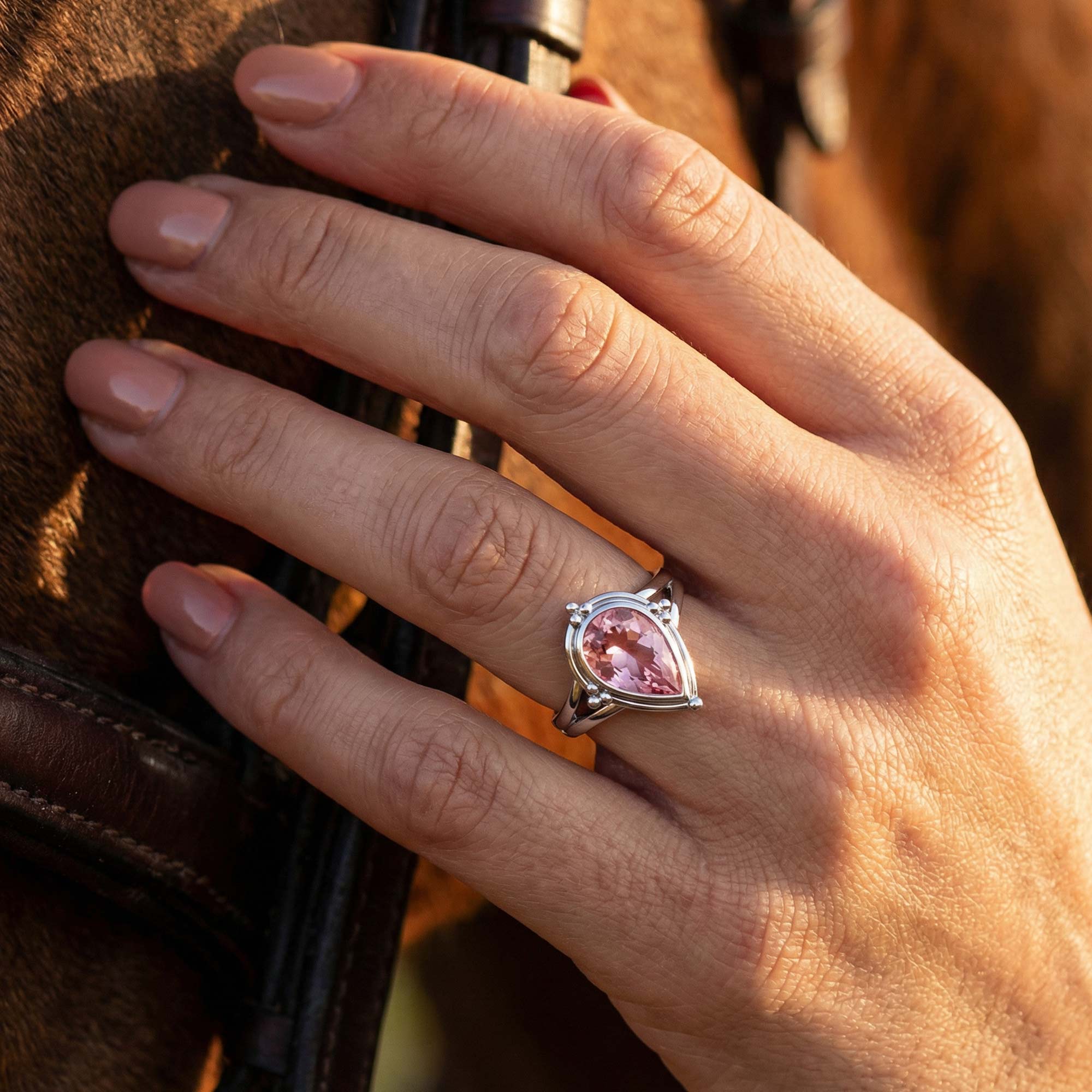 Desert Tears Ring - Rose Quartz