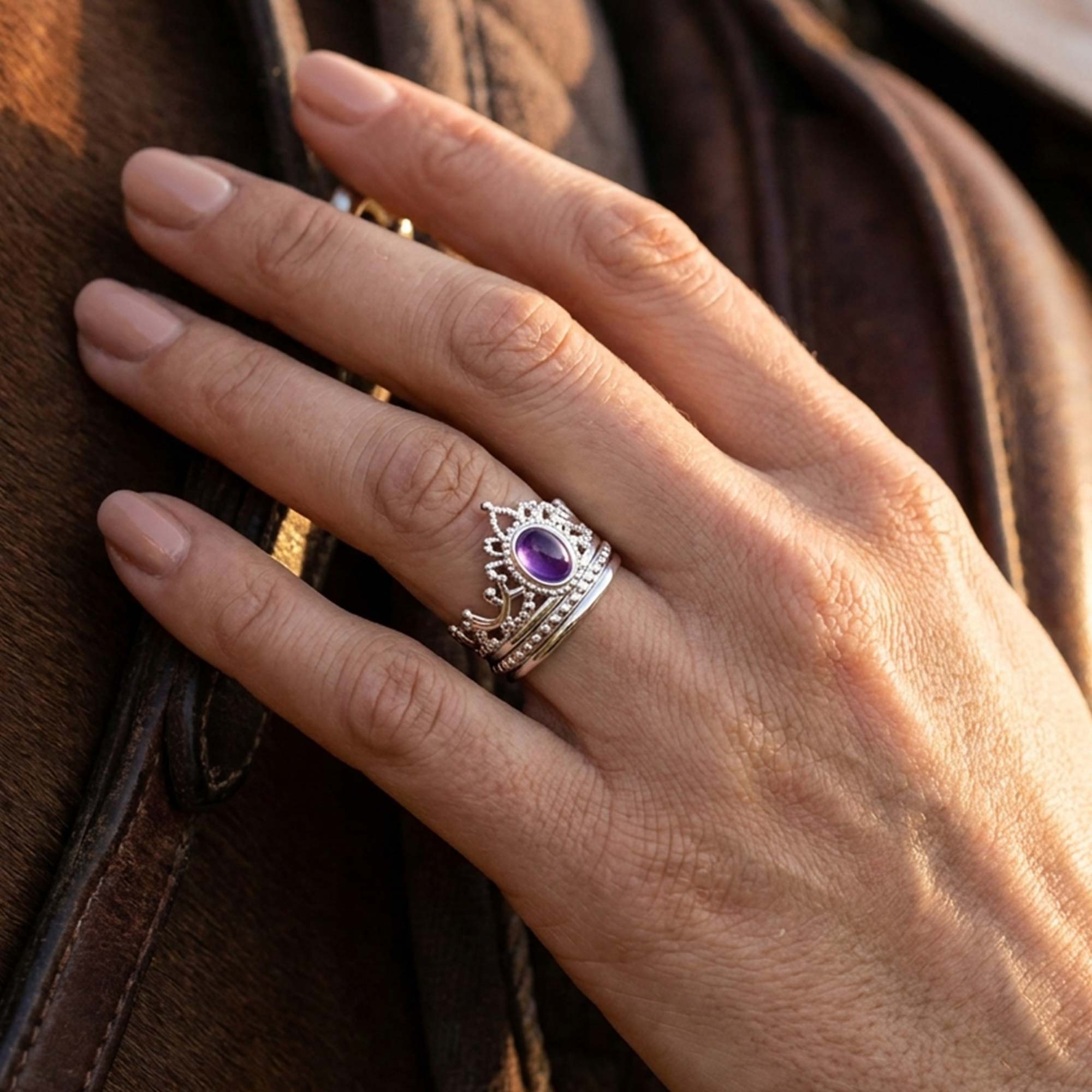 Dustland Crown Ring - Amethyst