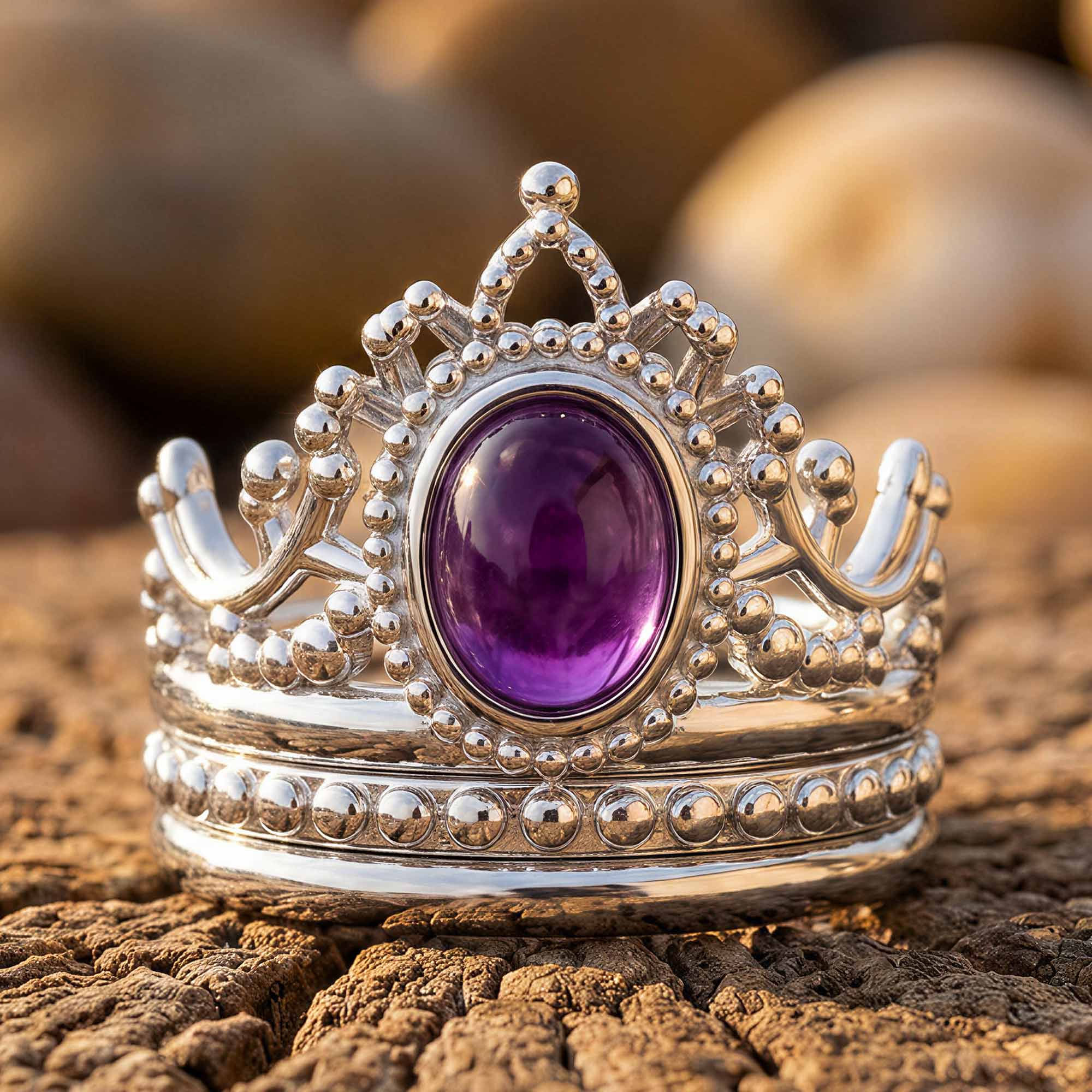 Dustland Crown Ring - Amethyst