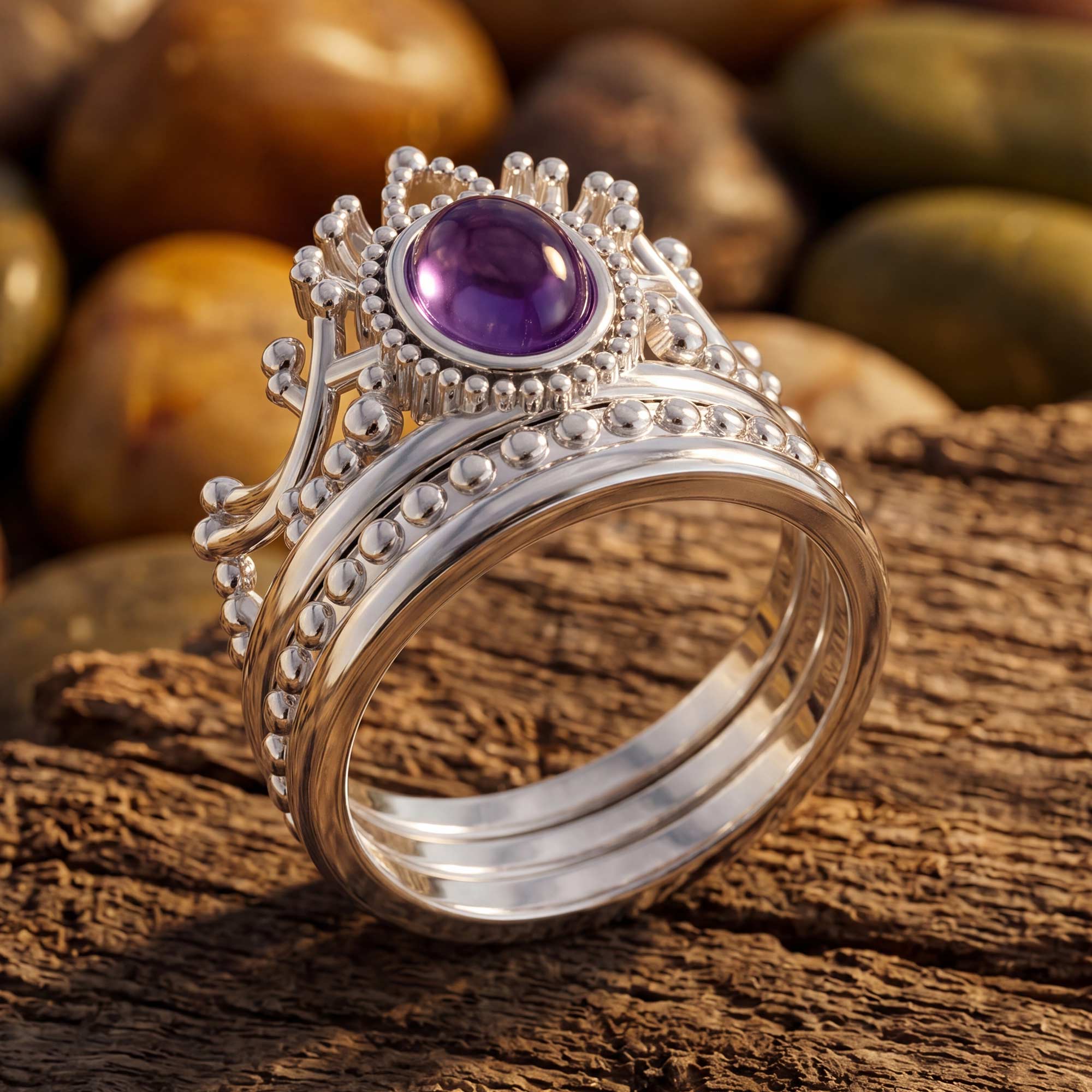 Dustland Crown Ring - Amethyst