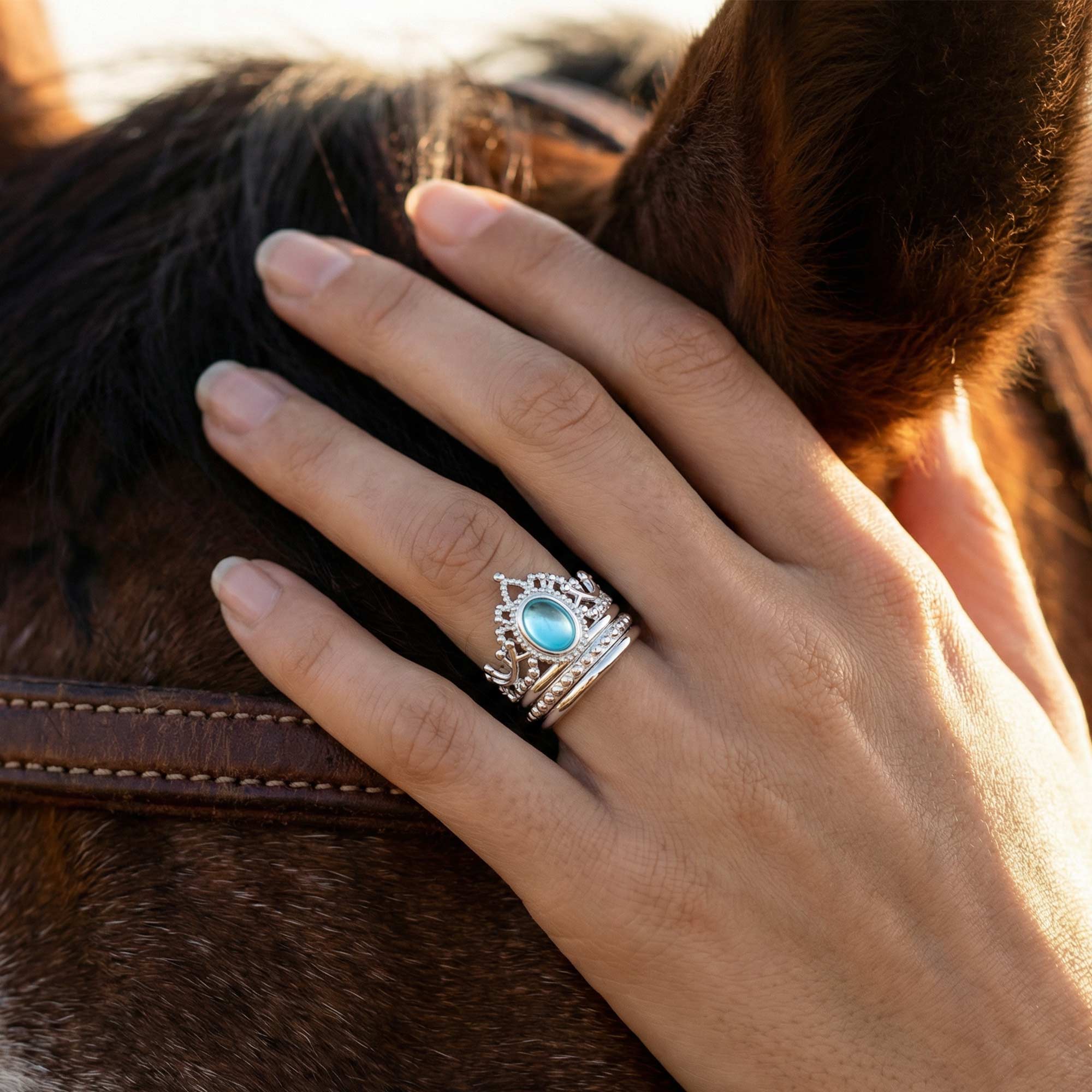 Dustland Crown Ring - Aquamarine
