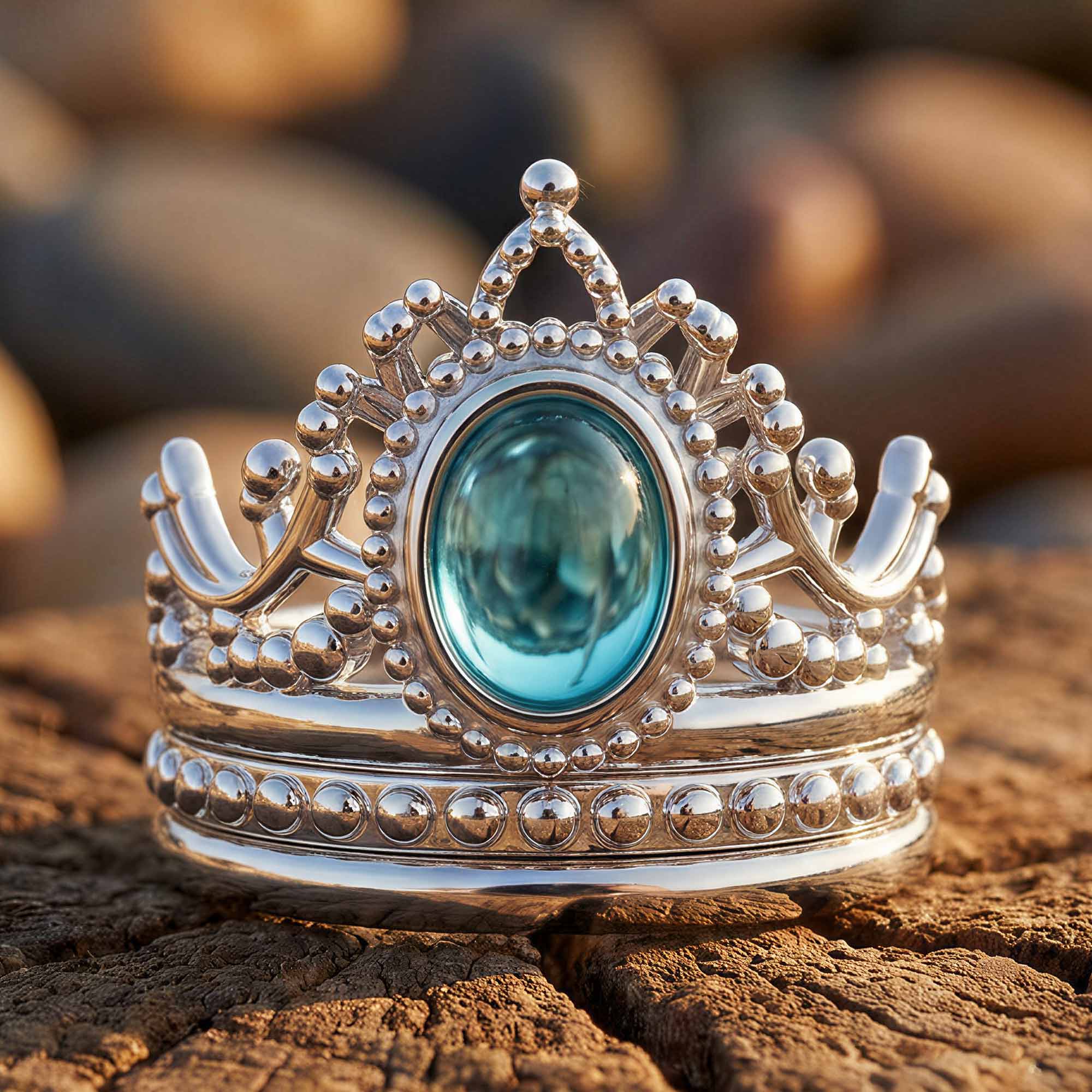 Dustland Crown Ring - Aquamarine