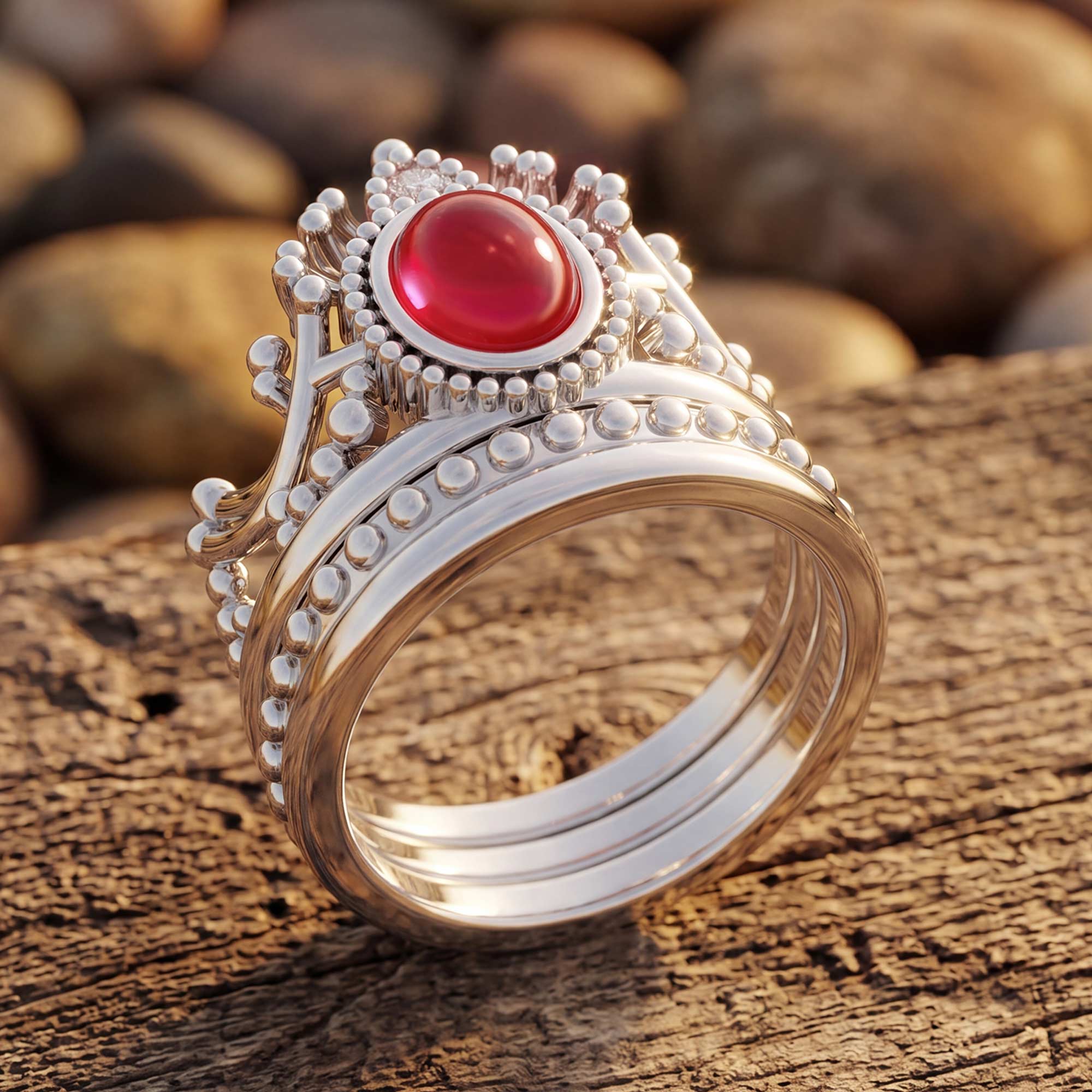 Dustland Crown Ring - Ruby