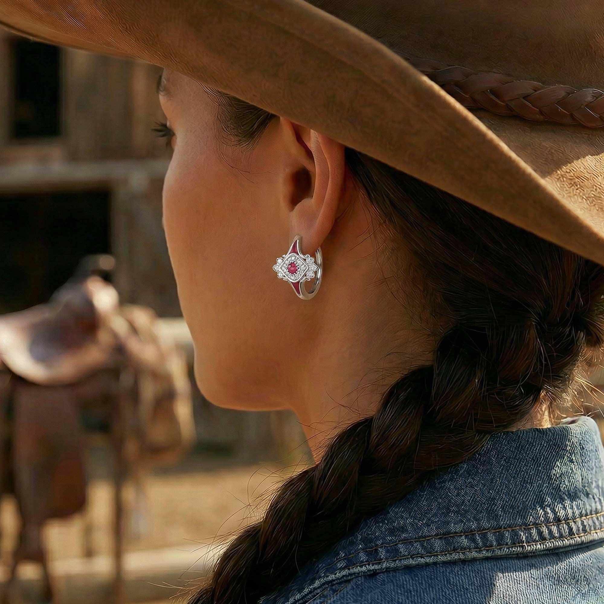 Eagle's Feather Earrings - Ruby