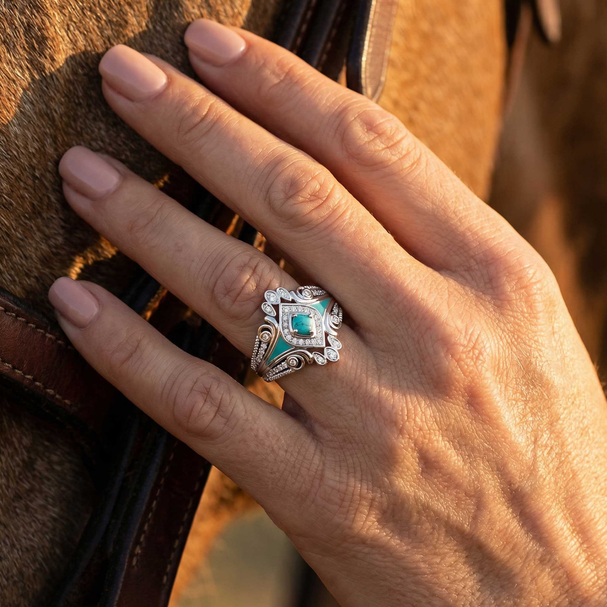 Eagle's Feather Ring - Turquoise