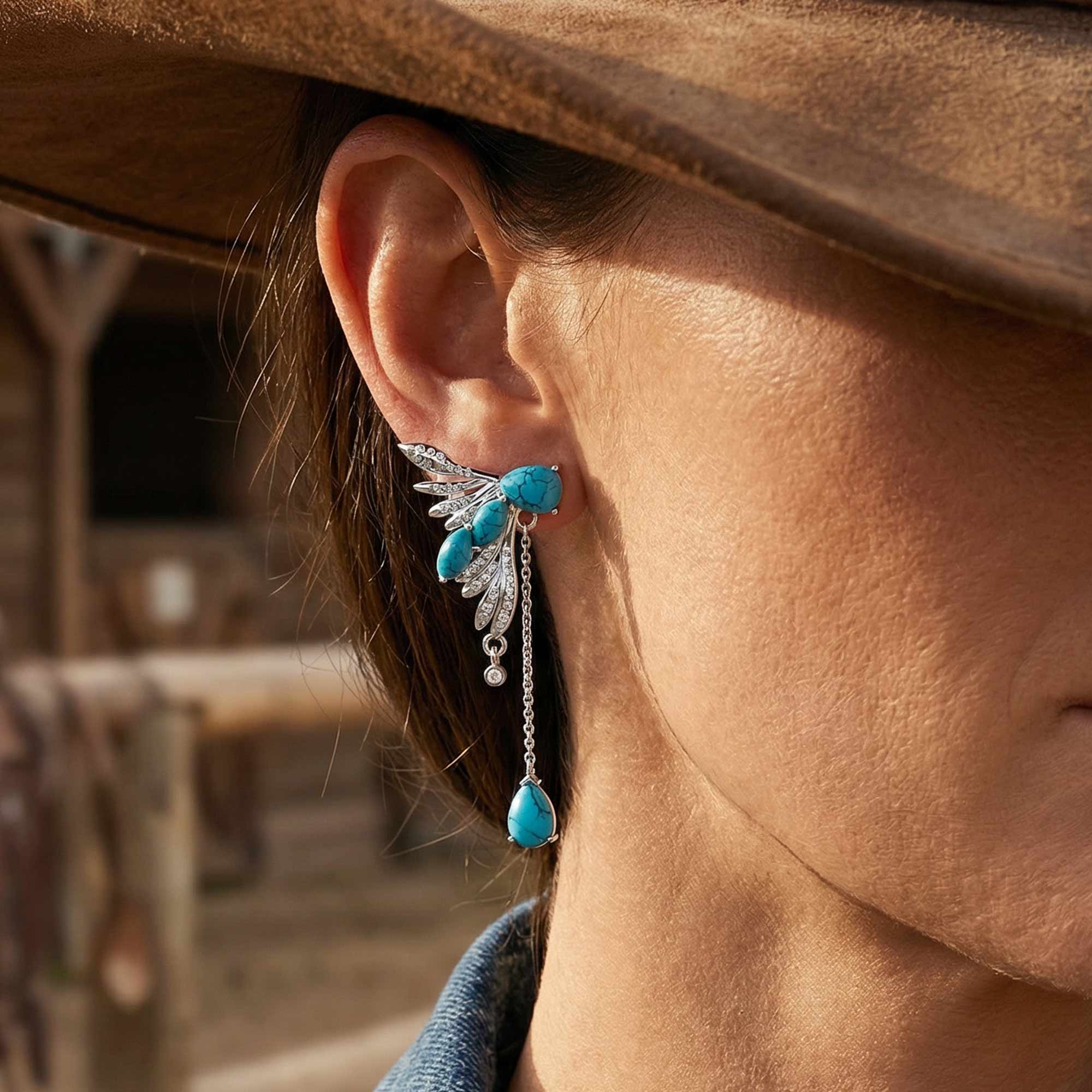 Elegant Dragonfly Earrings - Turquoise