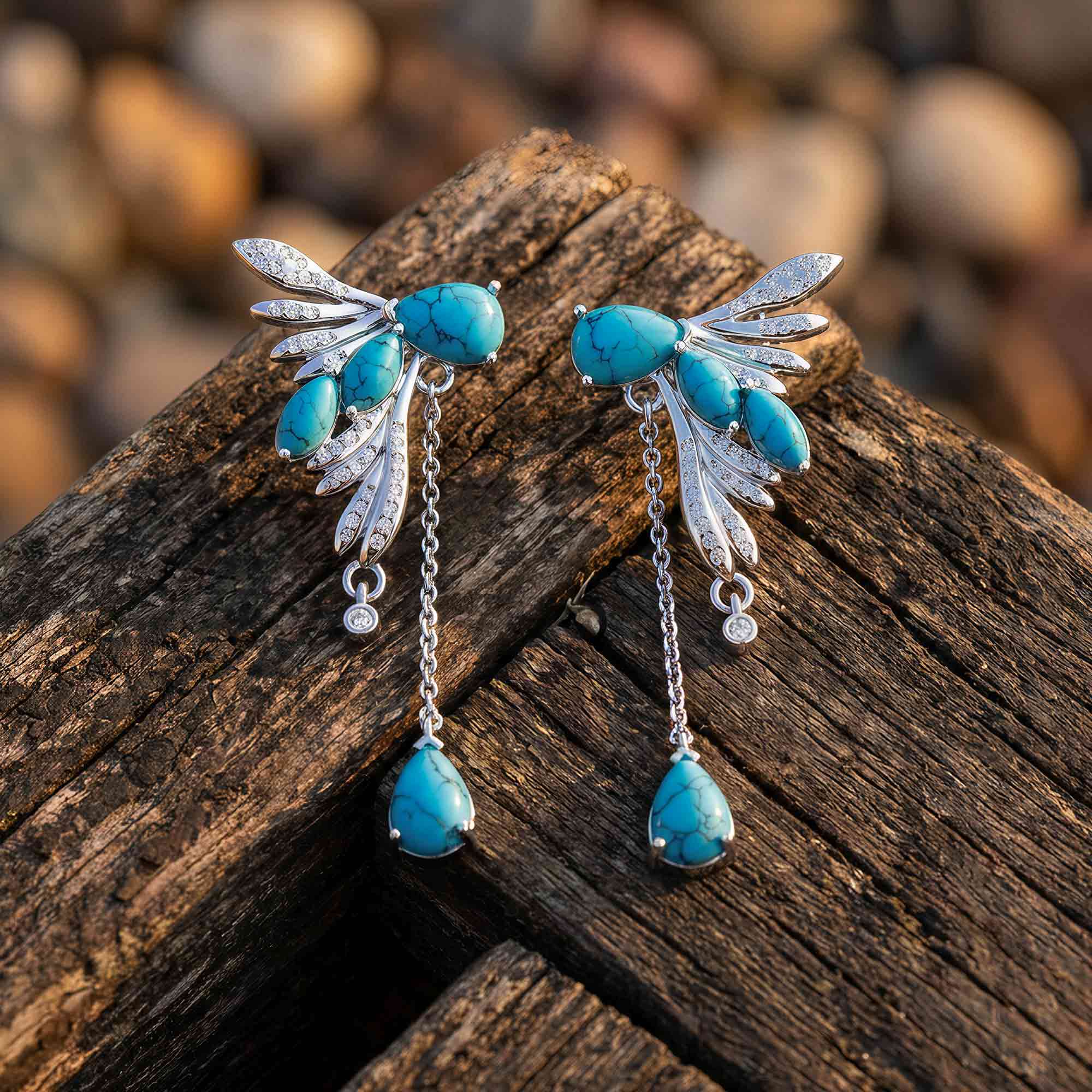 Elegant Dragonfly Earrings - Turquoise