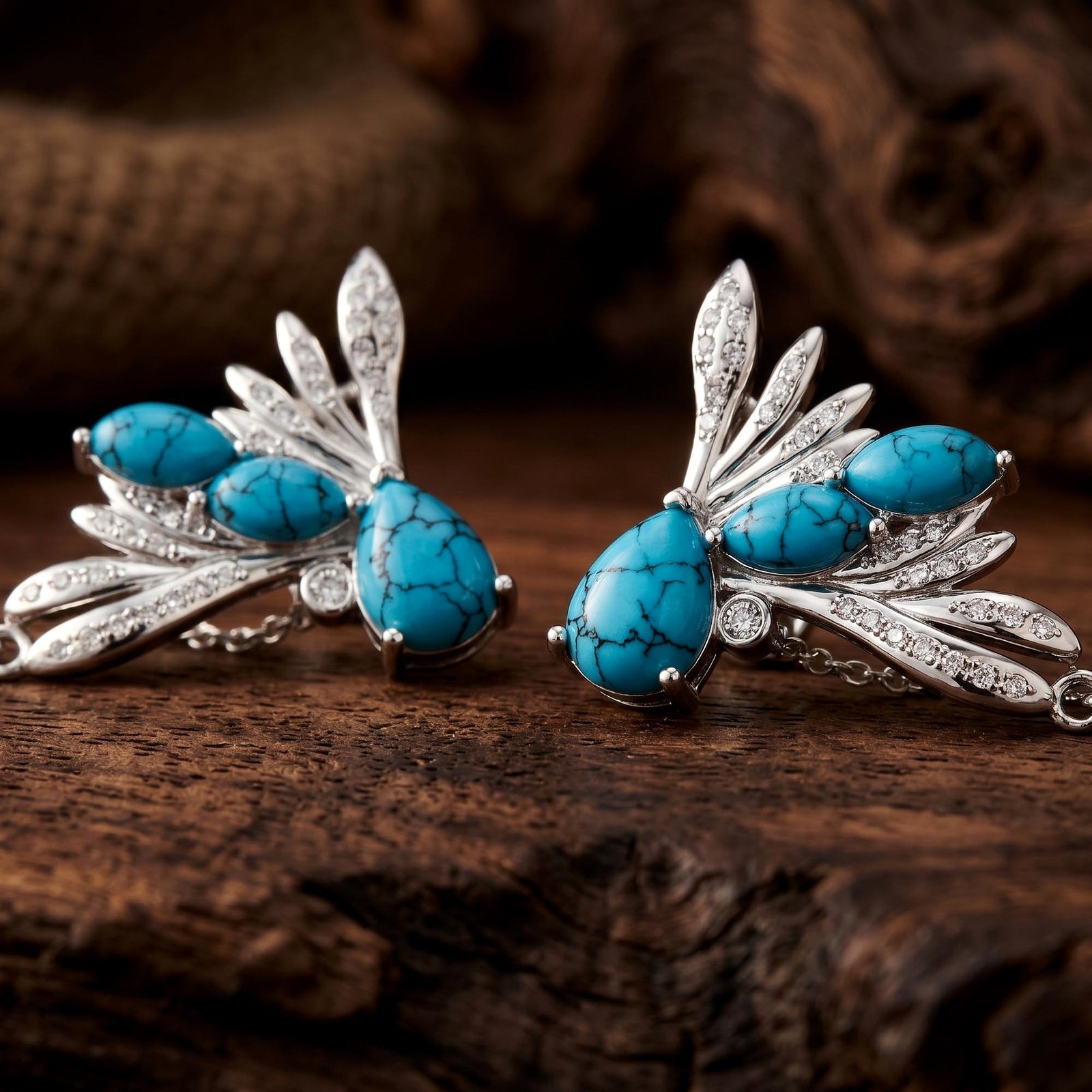 Elegant Dragonfly Earrings - Turquoise