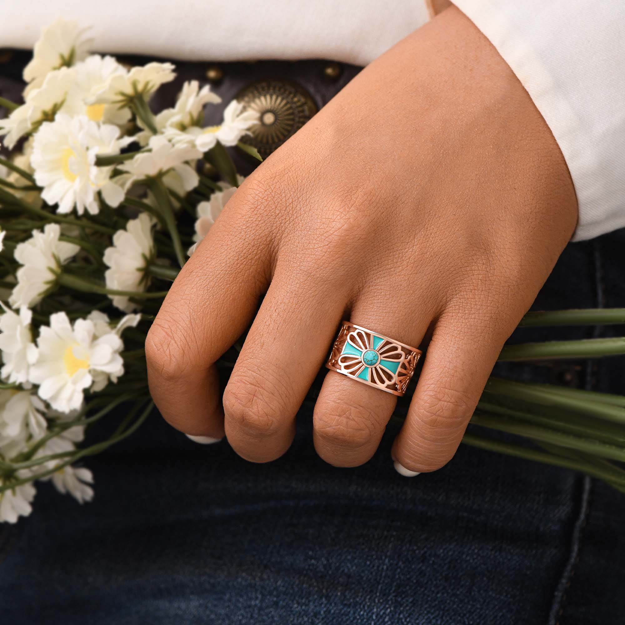 Eternal Spring Cuff Ring - Turquoise