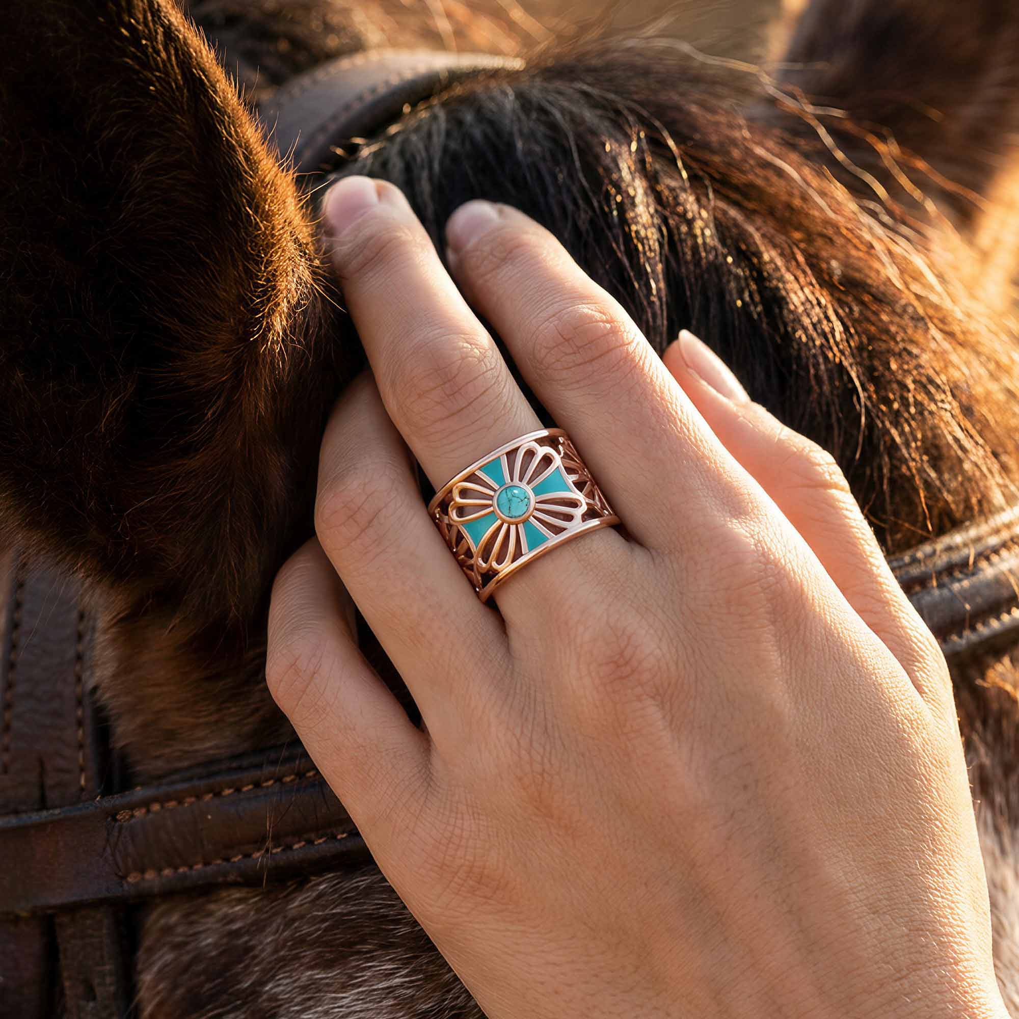 Eternal Spring Cuff Ring - Turquoise