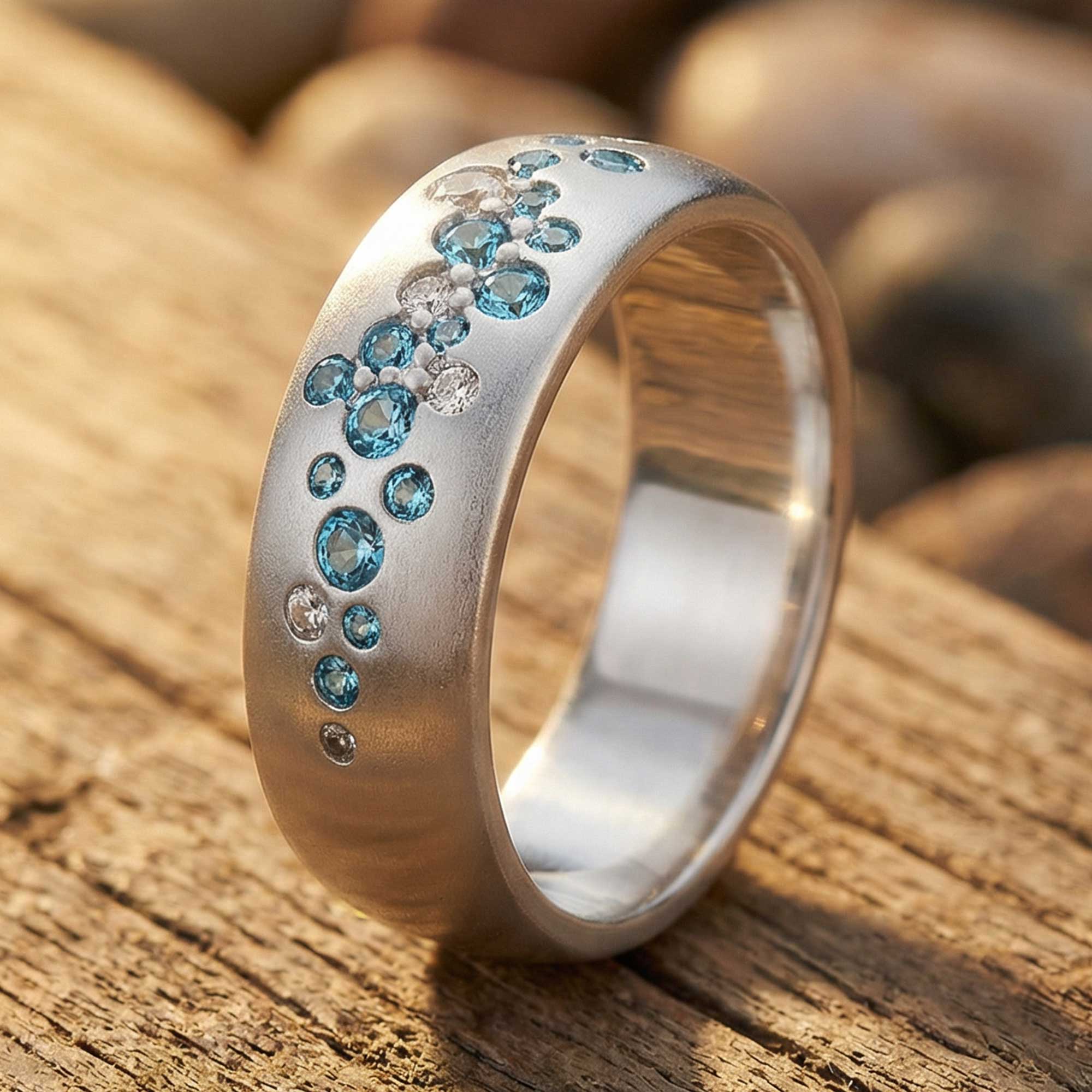 Fjord Spark Ring - Aquamarine