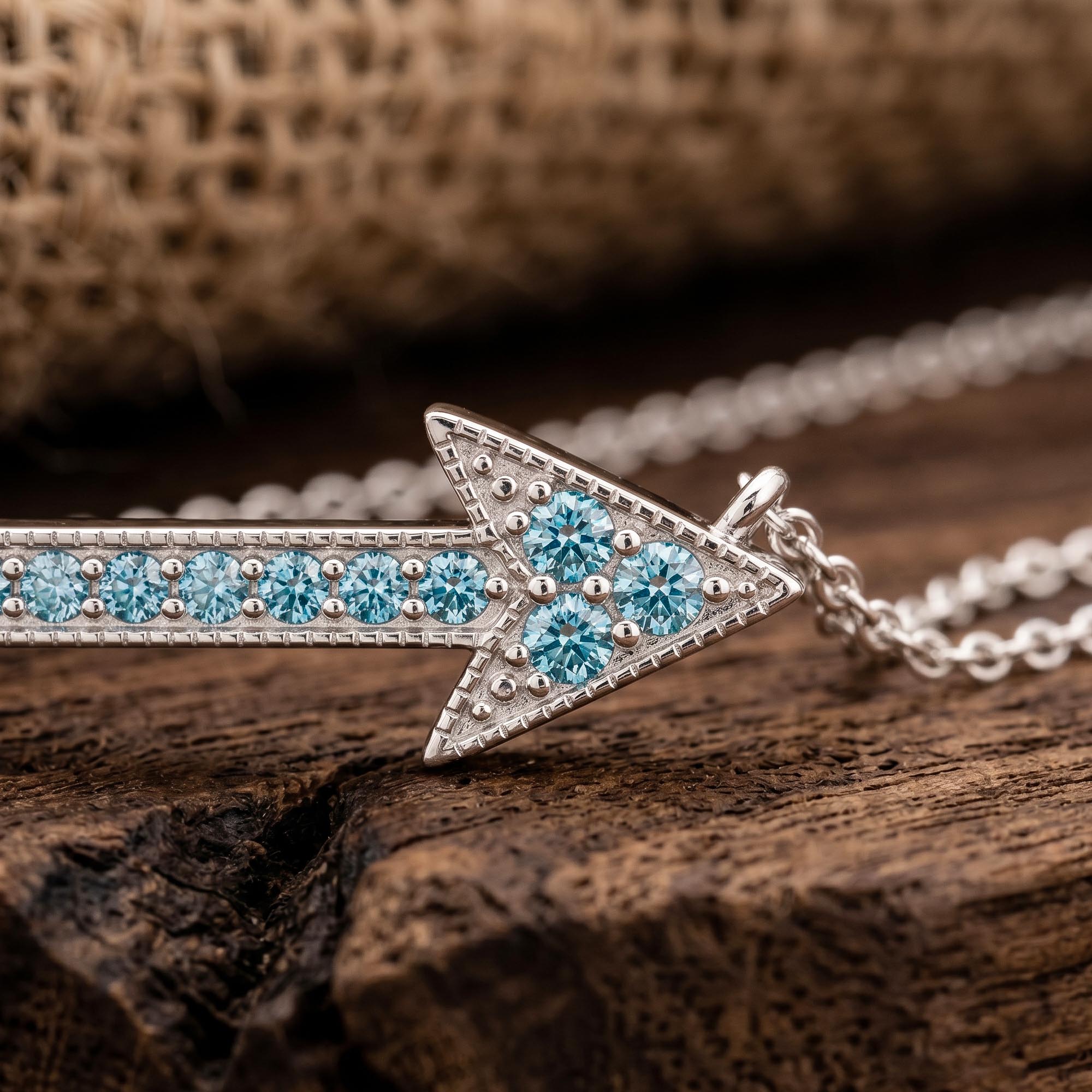 Frontier Arrow Necklace - Aquamarine