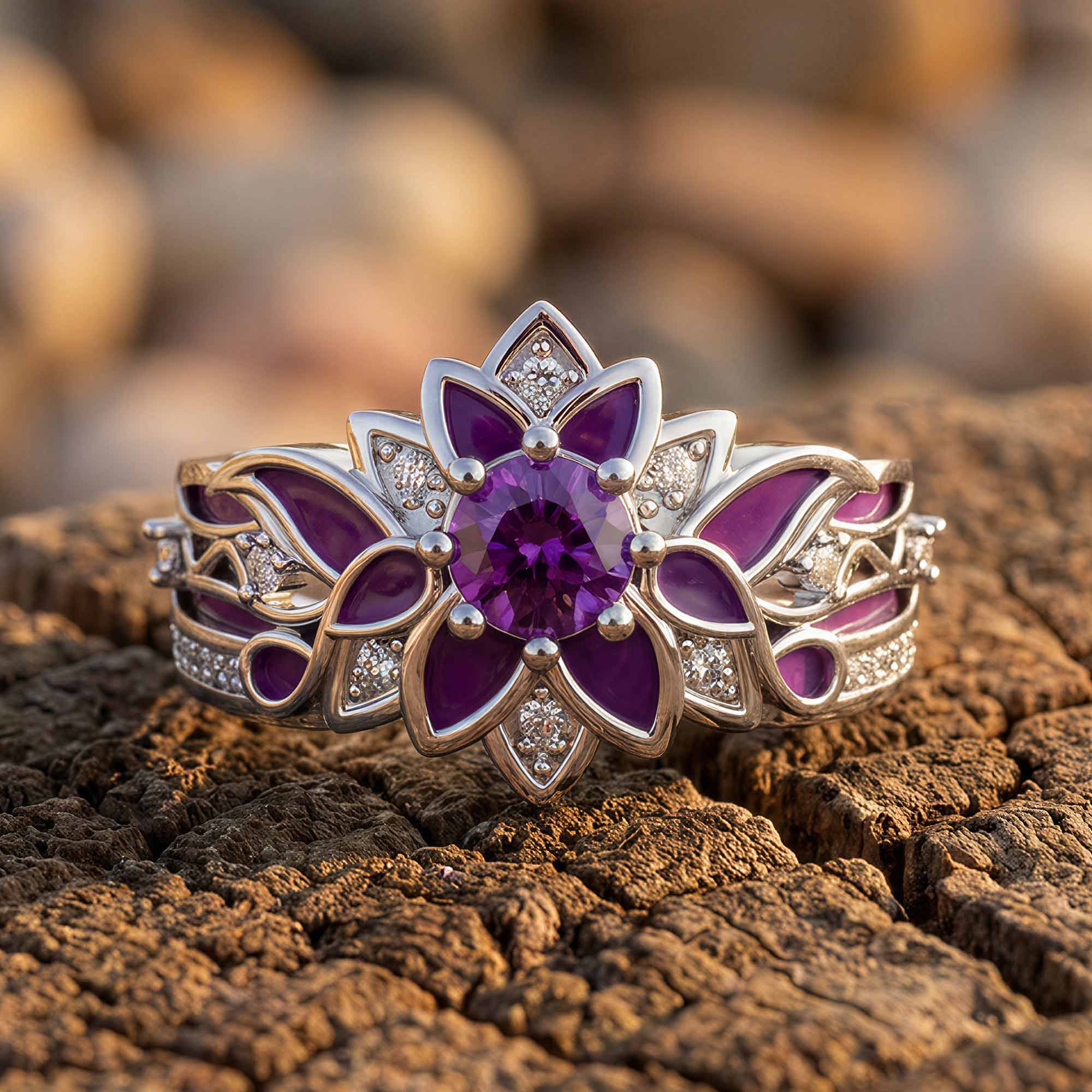 Garden Orchestra Ring - Amethyst & Purple