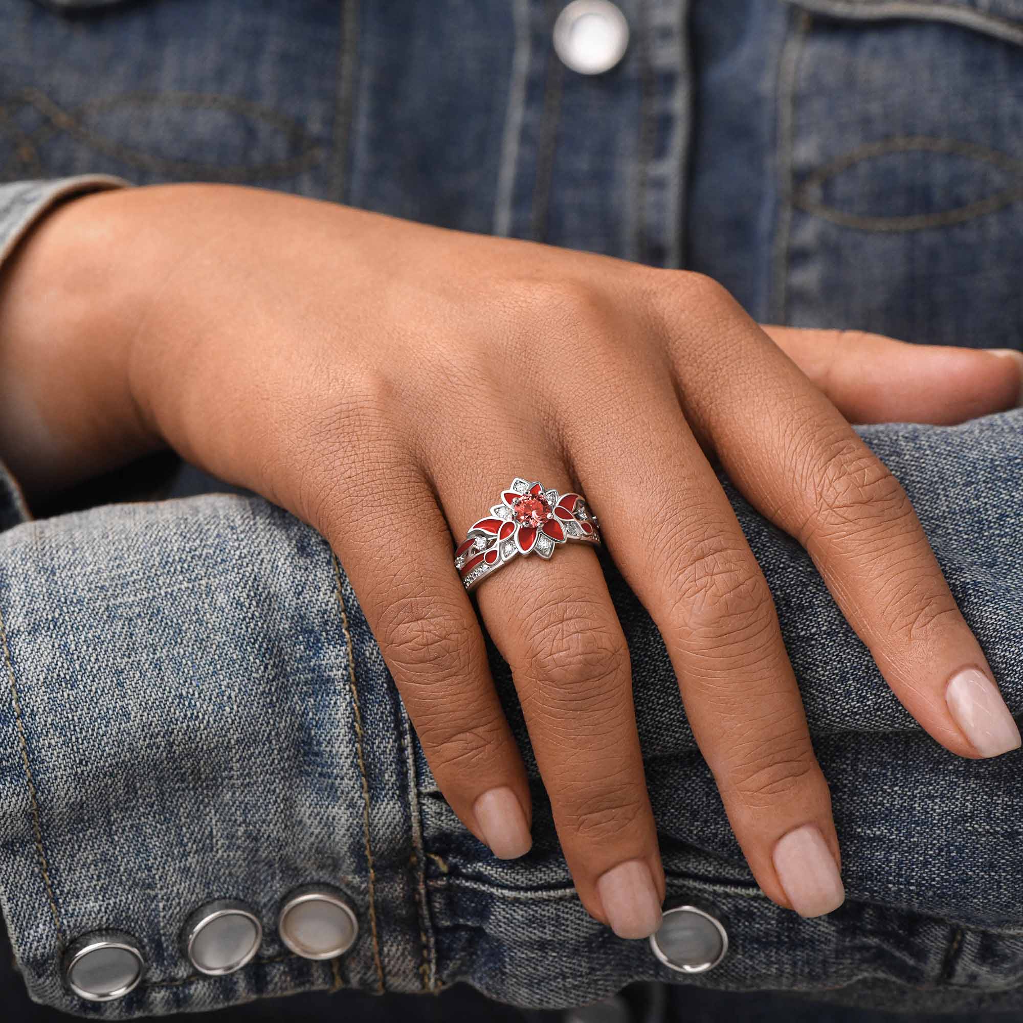 Garden Orchestra Ring - Ruby & Red