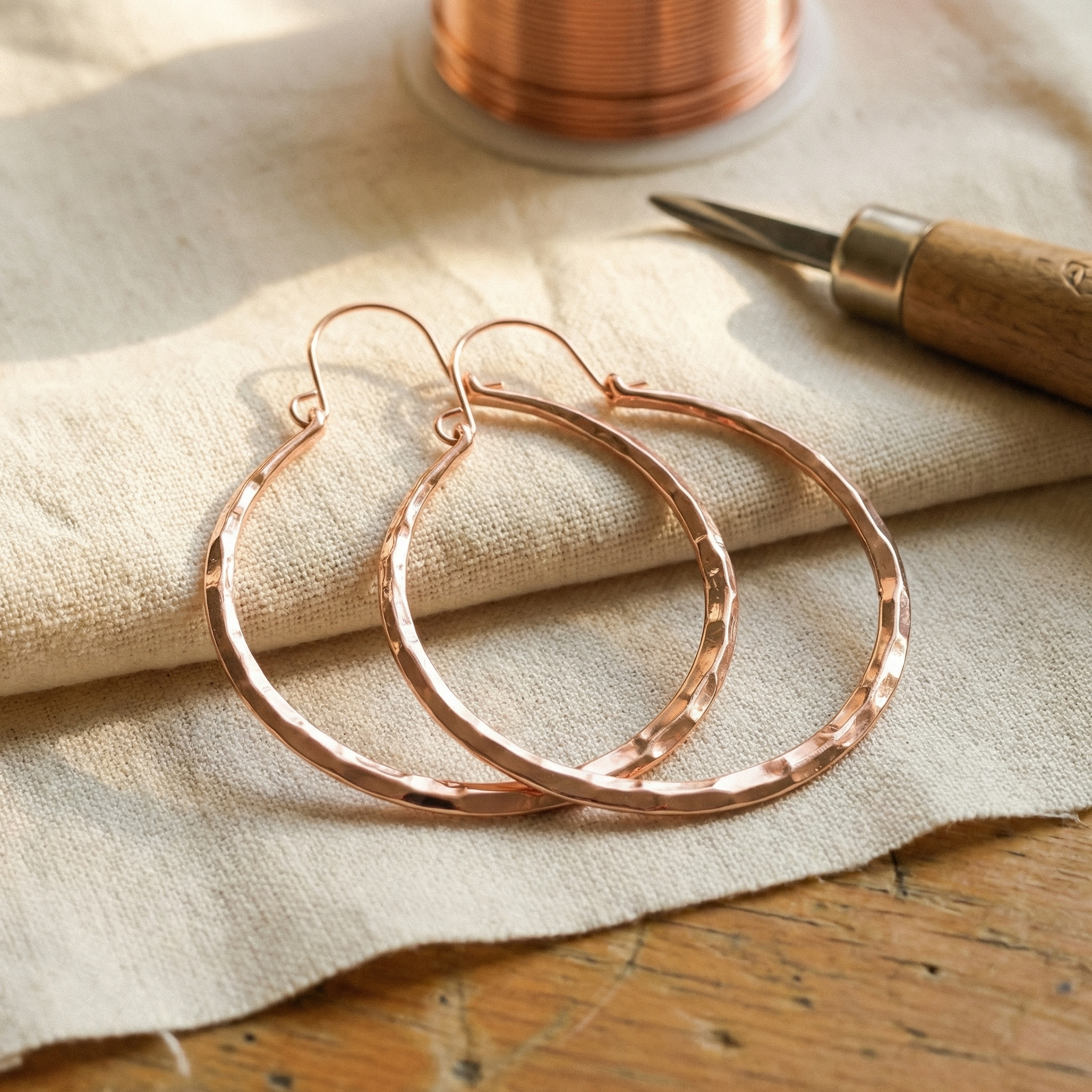 Copper Jewelry Willow Copper Earrings