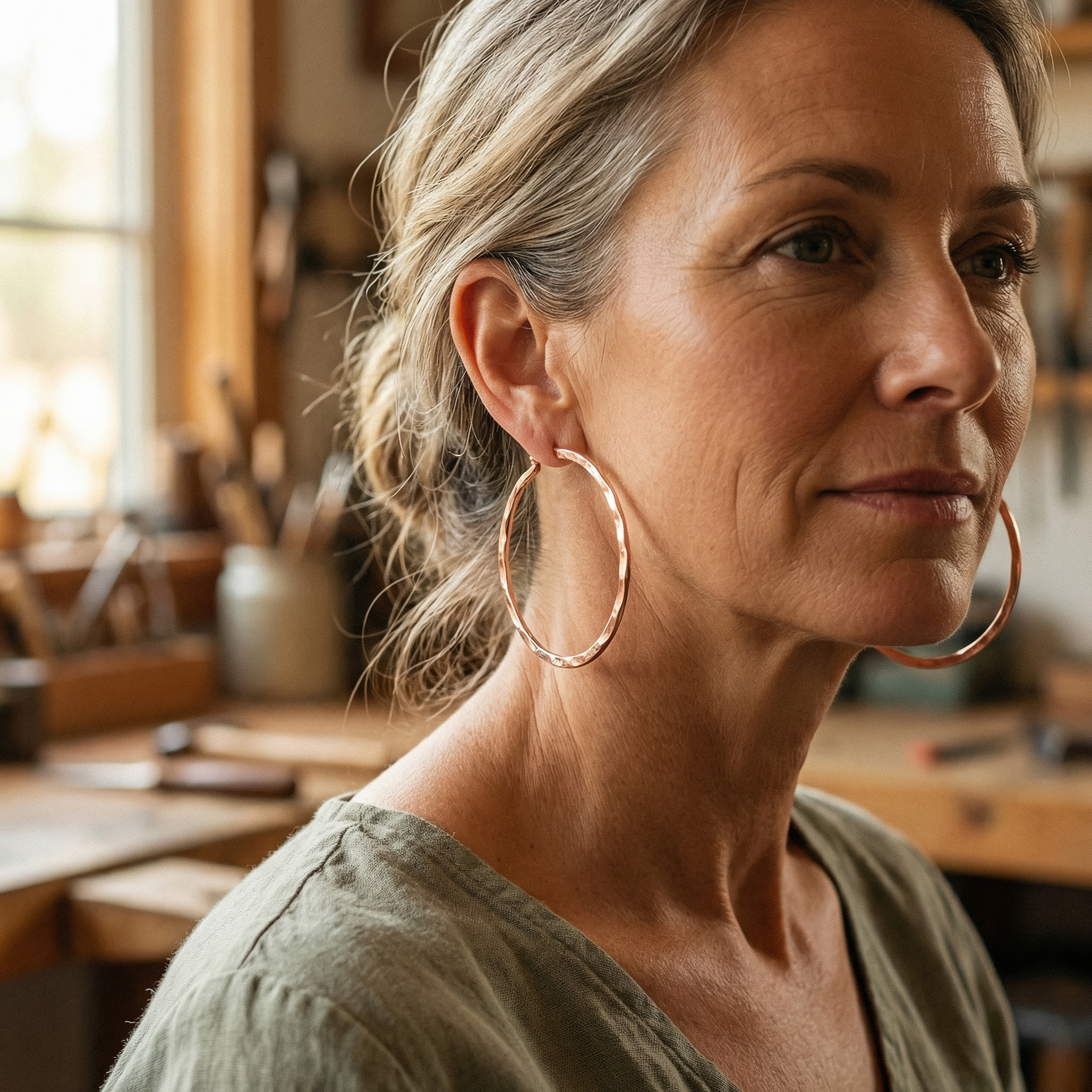 Copper Jewelry Willow Copper Earrings